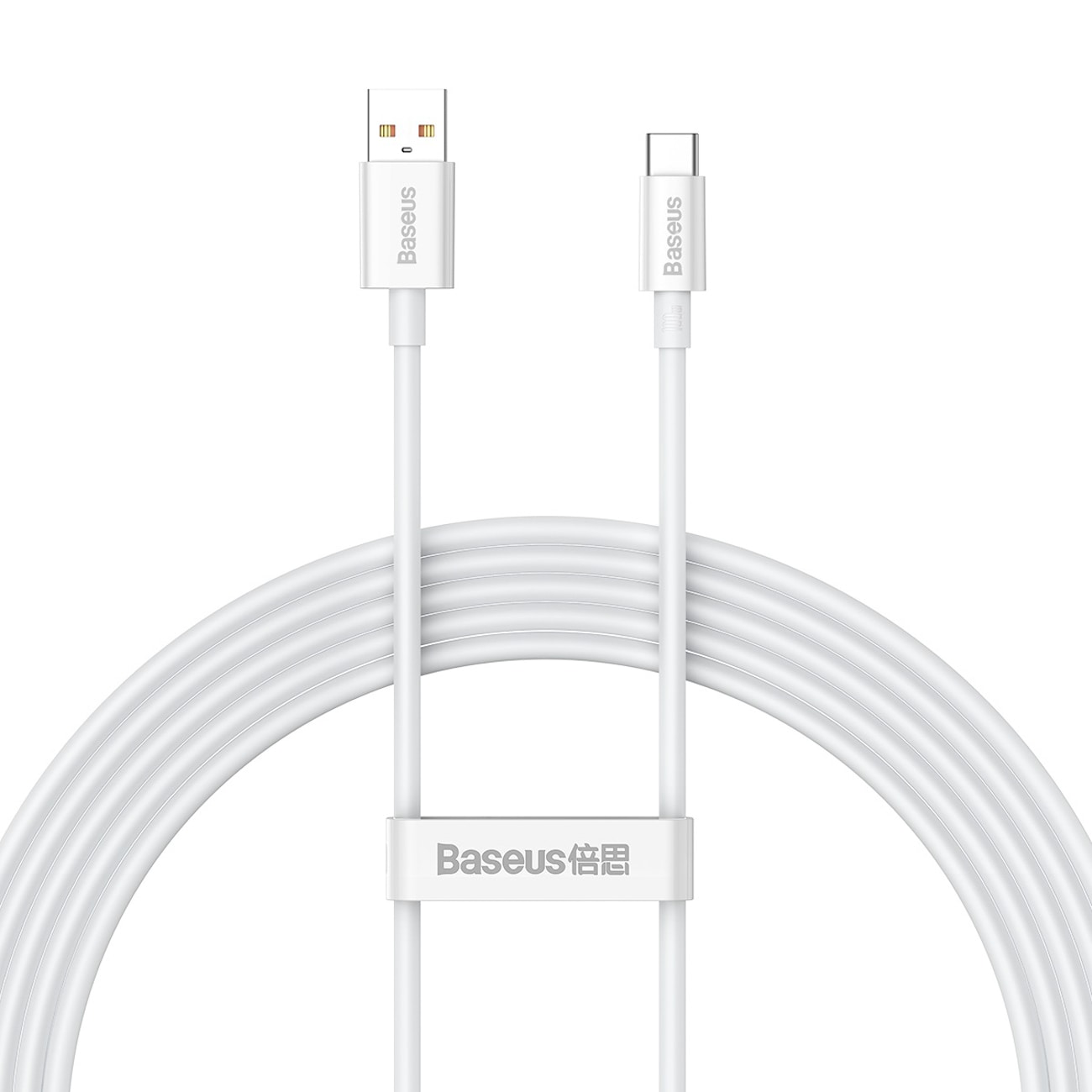 Baseus Superior Series 100 W USB-A – USB-C-kabel, 2 m – hvit