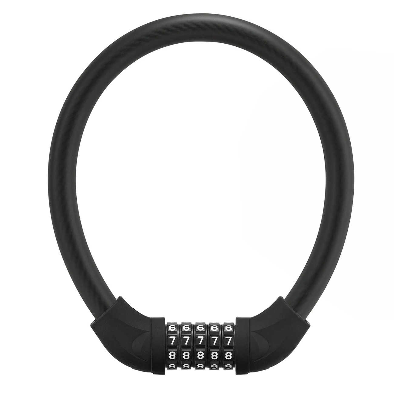 Rockbros RKS870-BK sykkellås med kode, stålkabel, 85 cm – svart