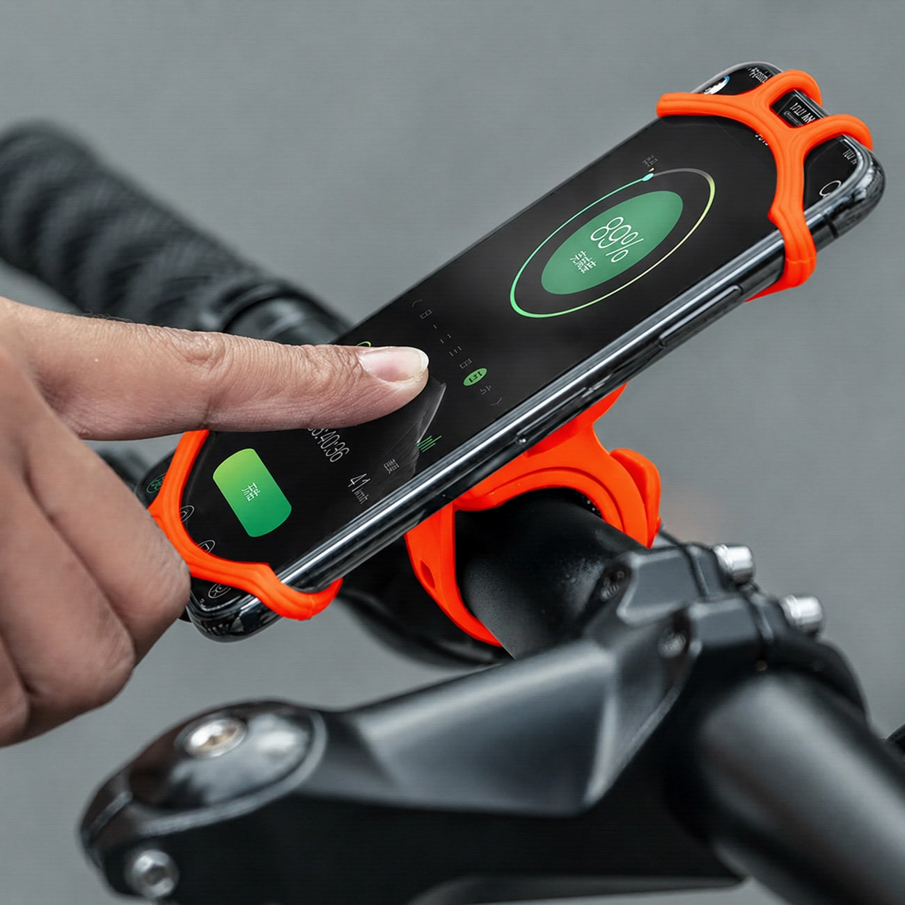 Rockbros LF436 telefonholder med styreklemme – oransje