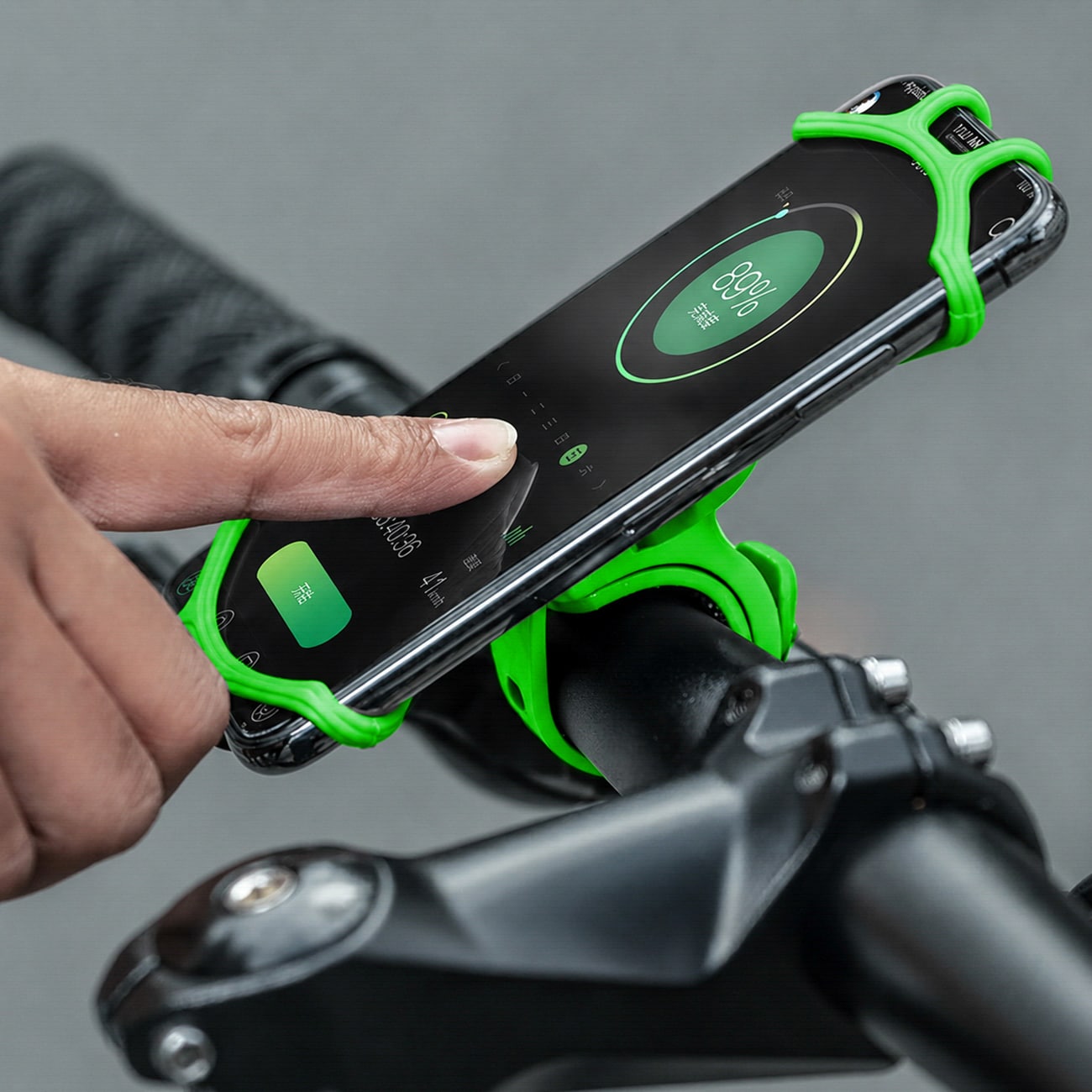 Rockbros LF436 telefonholder med styreklemme – grønn