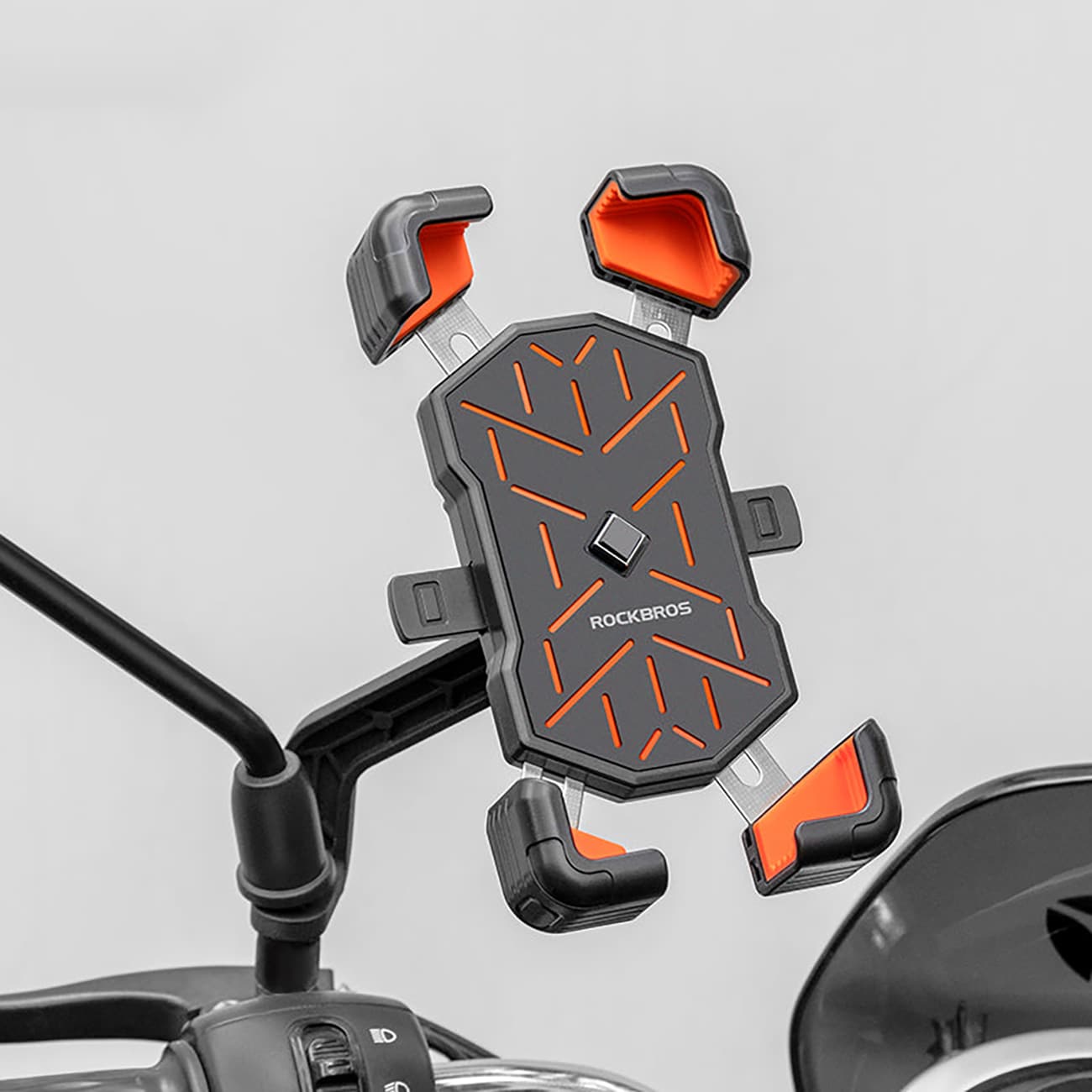 Rockbros HW-117 telefonholder med styreklemme – svart og oransje