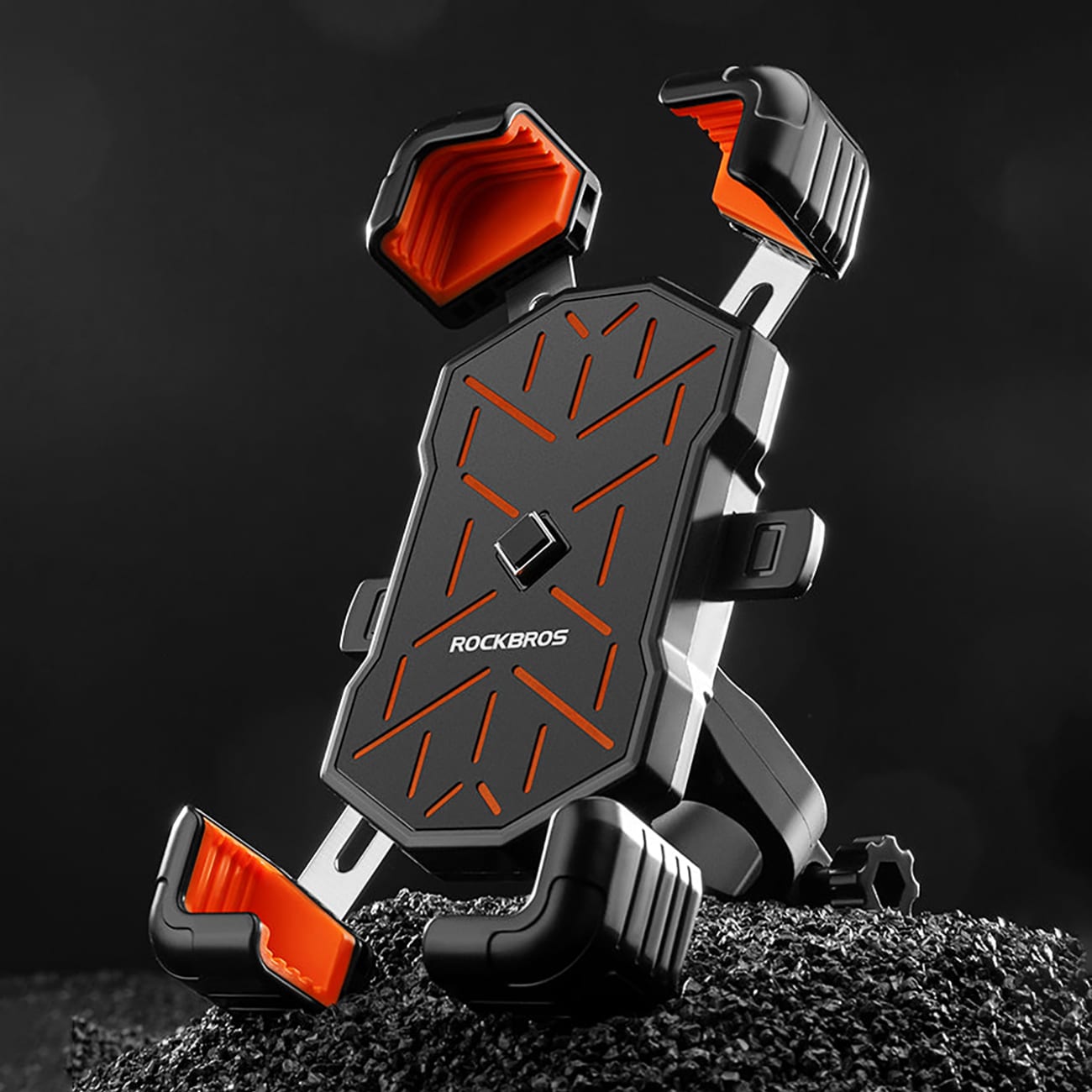 Rockbros HW-117 telefonholder med styreklemme – svart og oransje