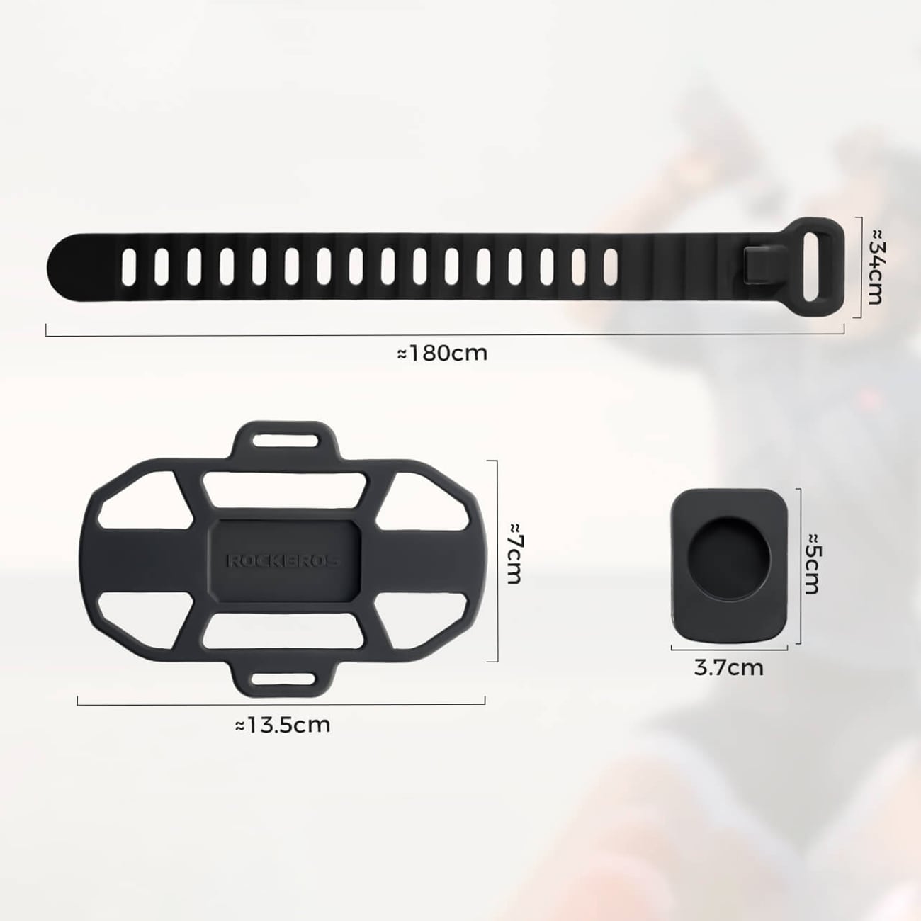 Rockbros 250015001 telefonholder med silikonklemme – svart