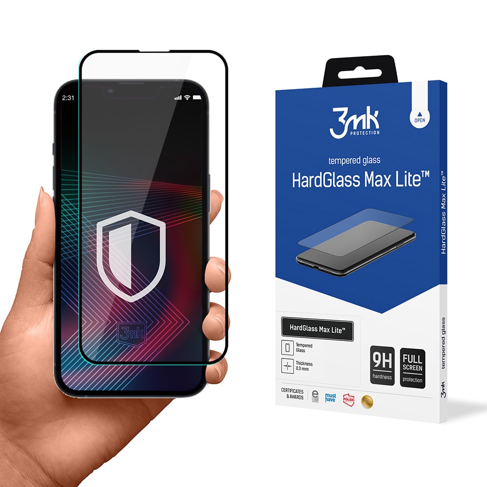 Herdet glass til iPhone 14 Pro 9H fra 3mk HardGlass Lite-serien