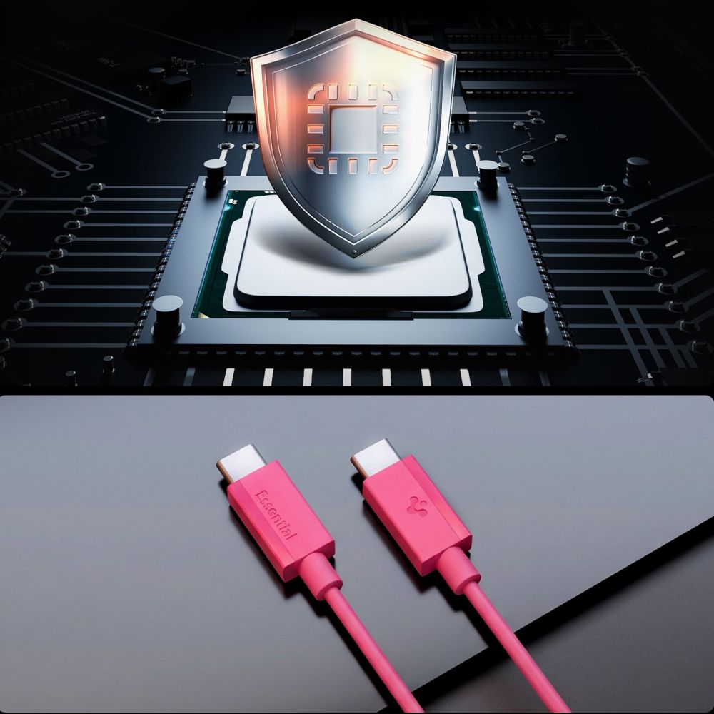 Spigen Essential EB6015CC USB-C-kabel 60 W, 100 cm – rosa