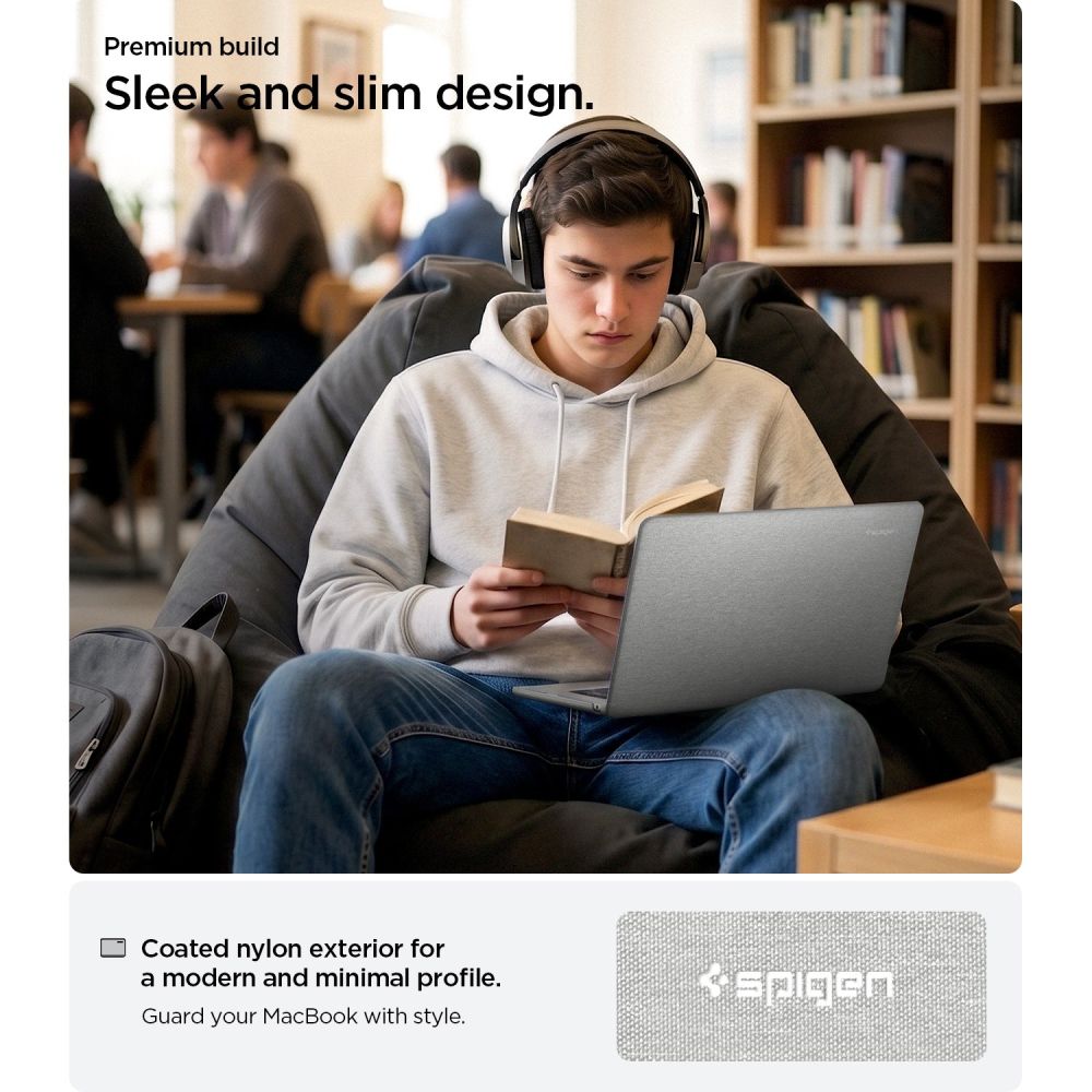 Spigen Urban Fit-etui til MacBook Air 13" 2023 / 2024 / 2025 2026 – Grå