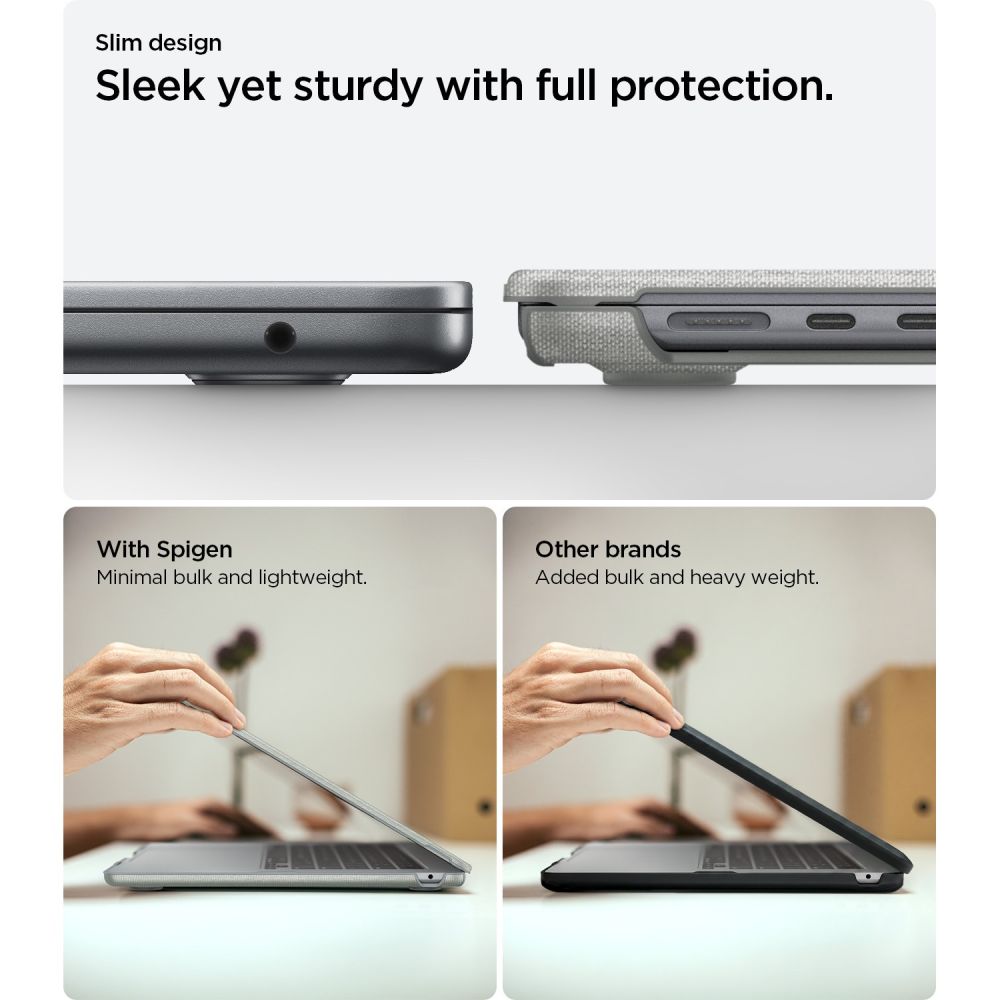 Spigen Urban Fit-etui til MacBook Air 13" 2023 / 2024 / 2025 2026 – Grå