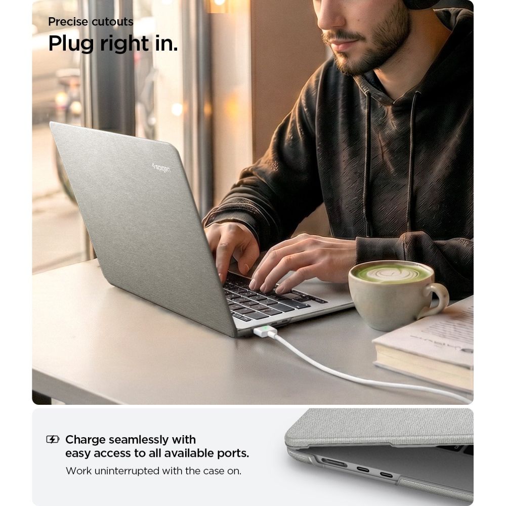 Spigen Urban Fit-etui til MacBook Air 15" 2023 / 2024 / 2025 / 2026 – Grå