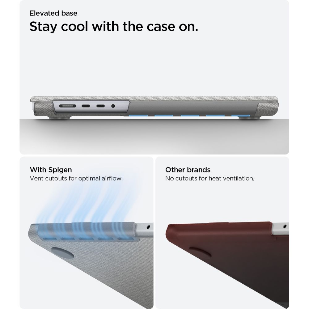 Spigen Urban Fit-etui til MacBook Pro 14" 2021 / 2023 / 2024 / 2025 / 2026 – Grå