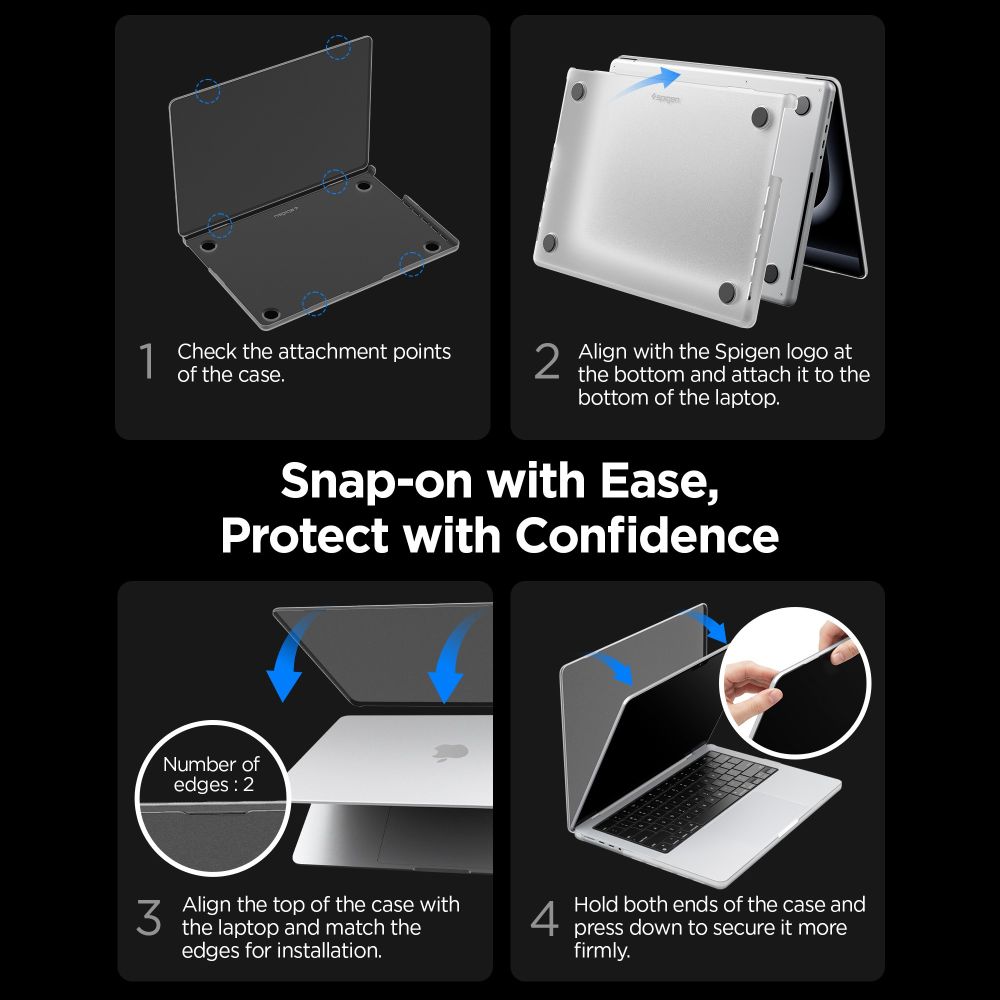 Spigen AirSkin-etui til MacBook Pro 16" 2021 / 2023 / 2024 / 2025 / 2026 – Gjennomsiktig matt