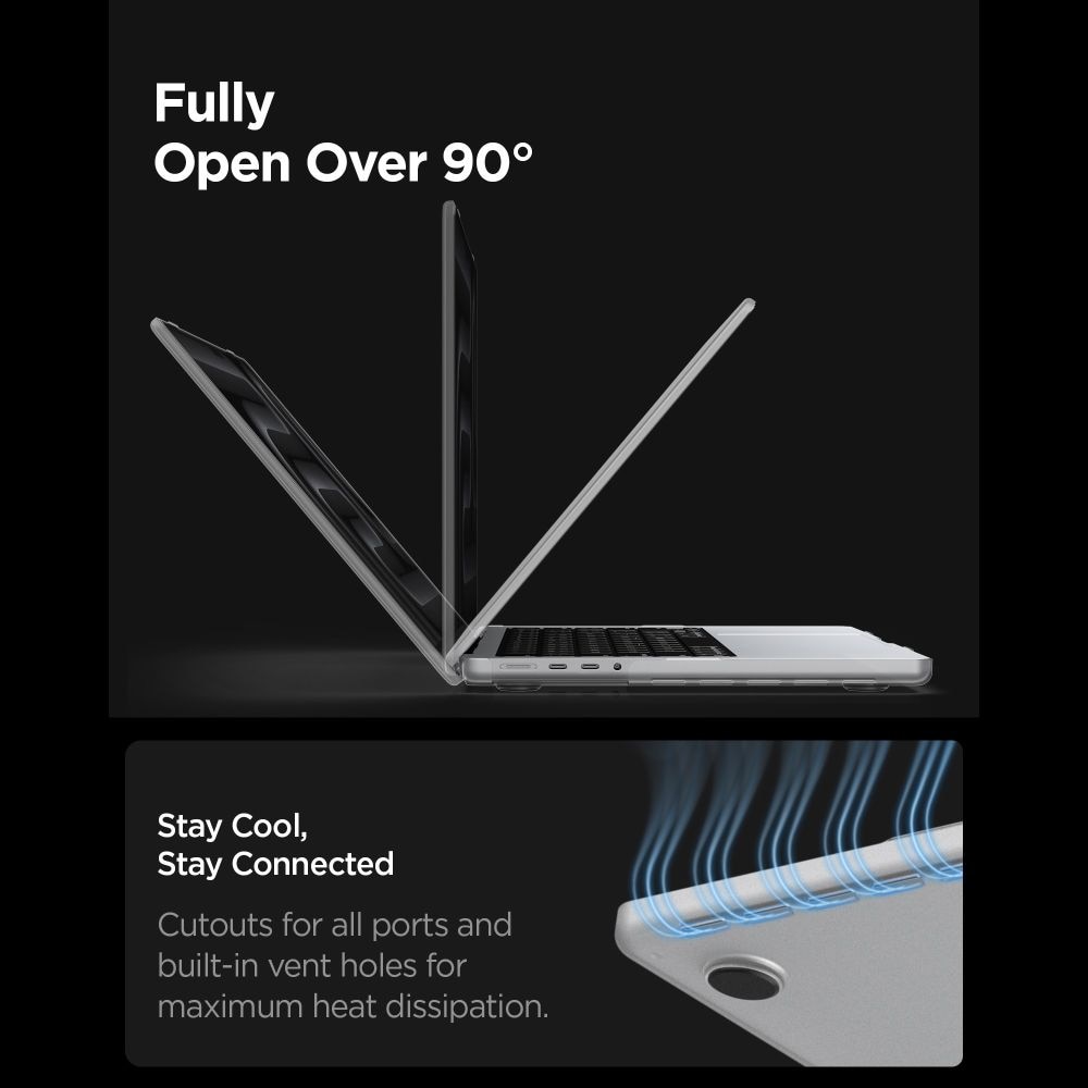 Spigen AirSkin-etui til MacBook Pro 14" 2021 / 2023 / 2024 / 2025 / 2026 – Gjennomsiktig matt