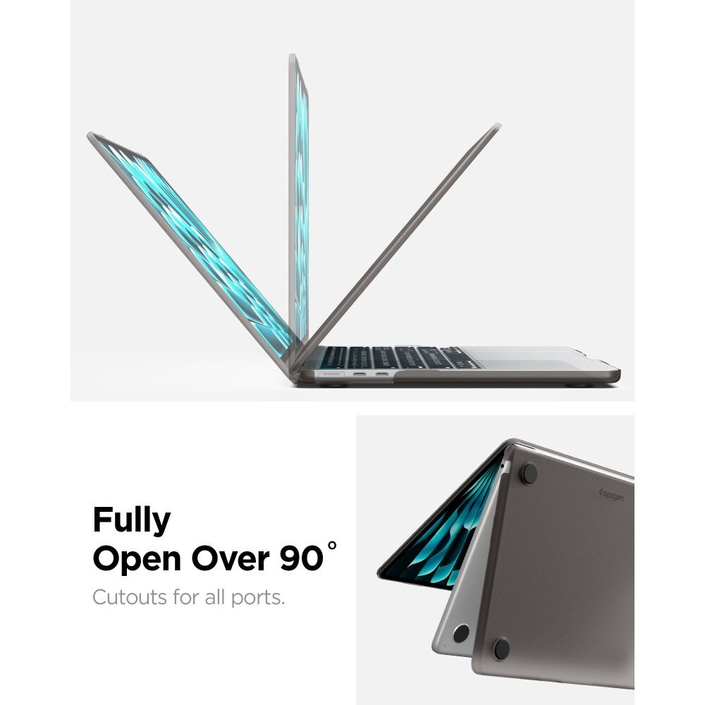 Spigen AirSkin-etui til MacBook Air 13" 2023–2024–2025–2026 – Halvgjennomsiktig