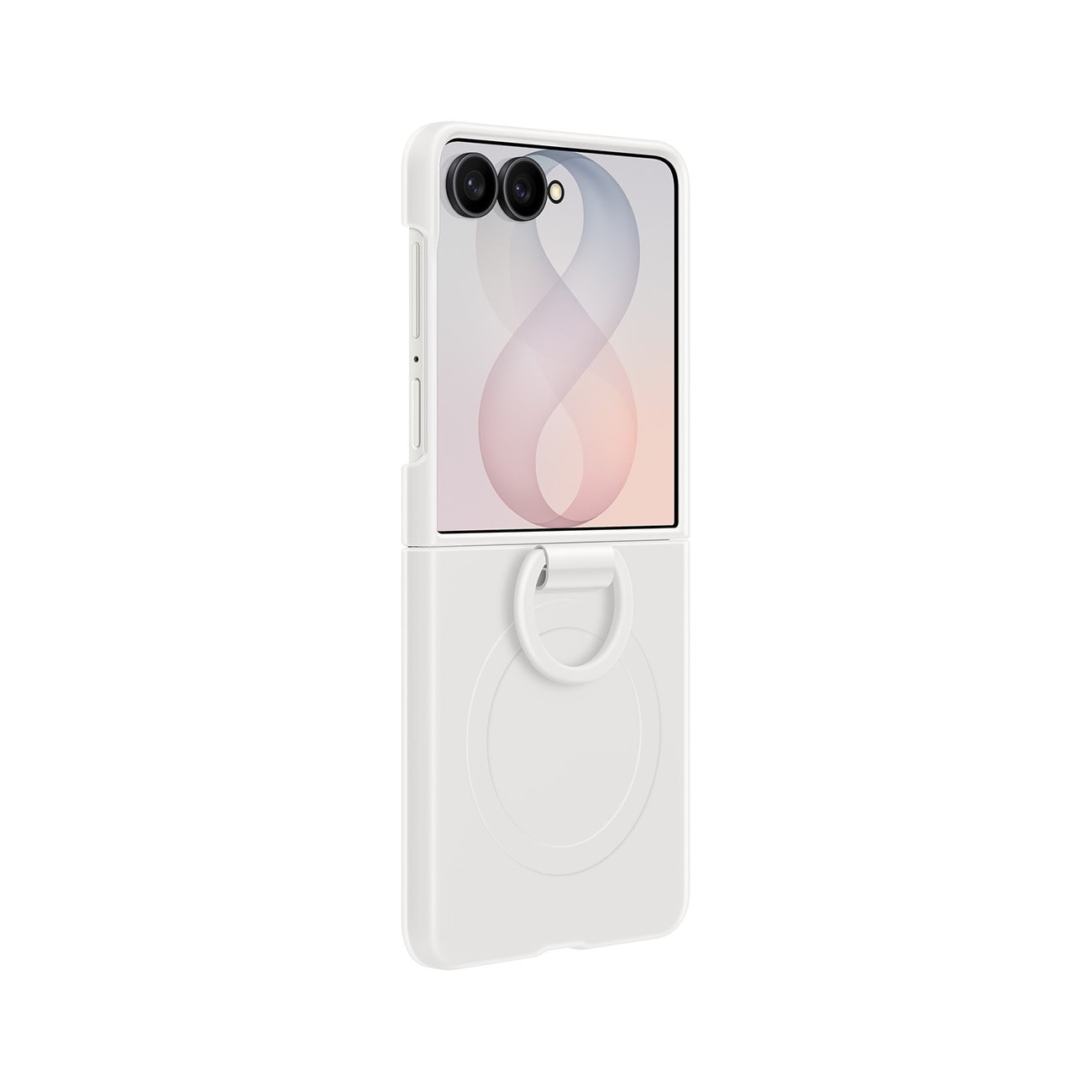 Samsung silikonring med magnetdeksel til Samsung Galaxy Z Flip 8 med MagSafe-kompatibel ring – hvit