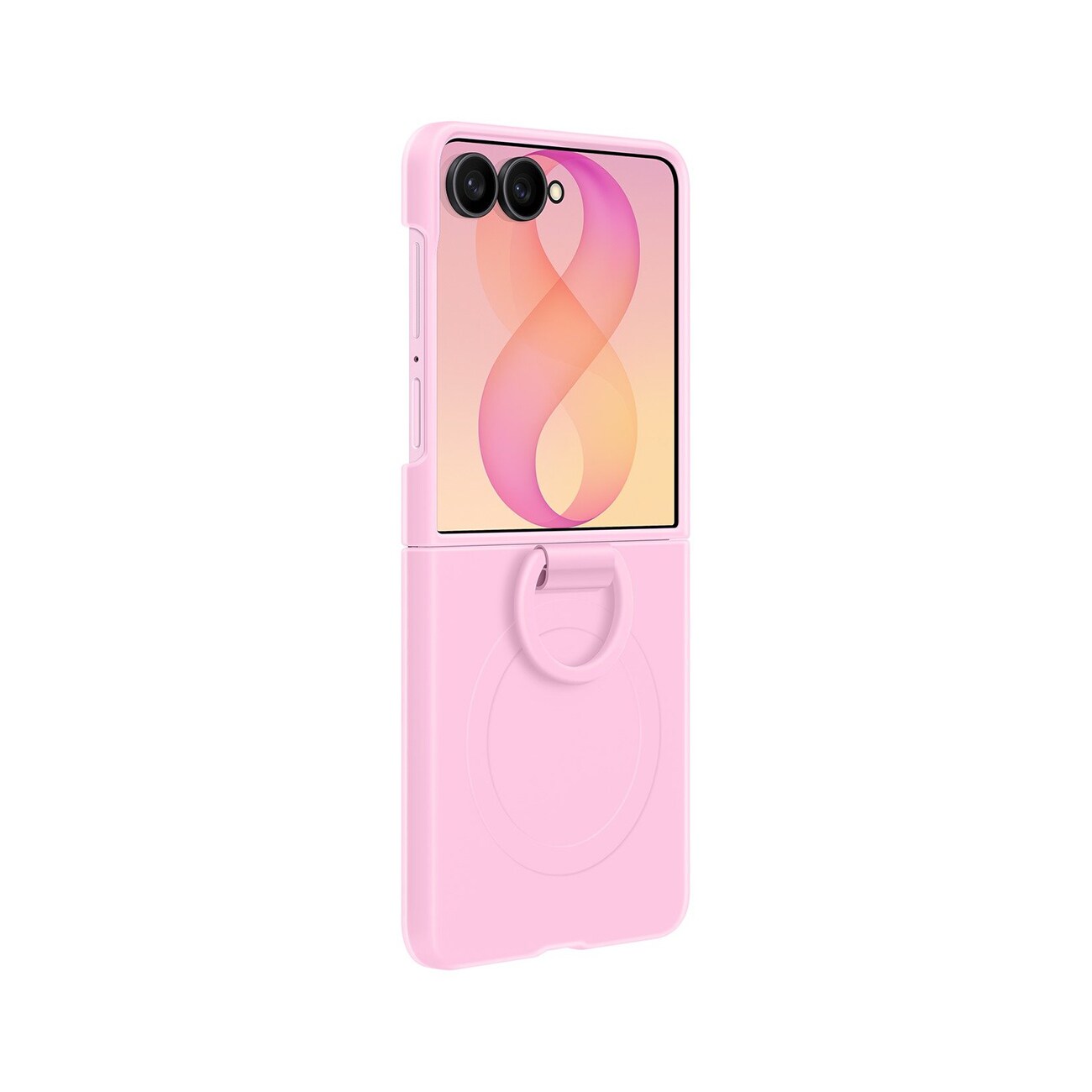 Samsung silikonetui med magnet og ring for Galaxy Z Flip 8, MagSafe-kompatibel – rosa