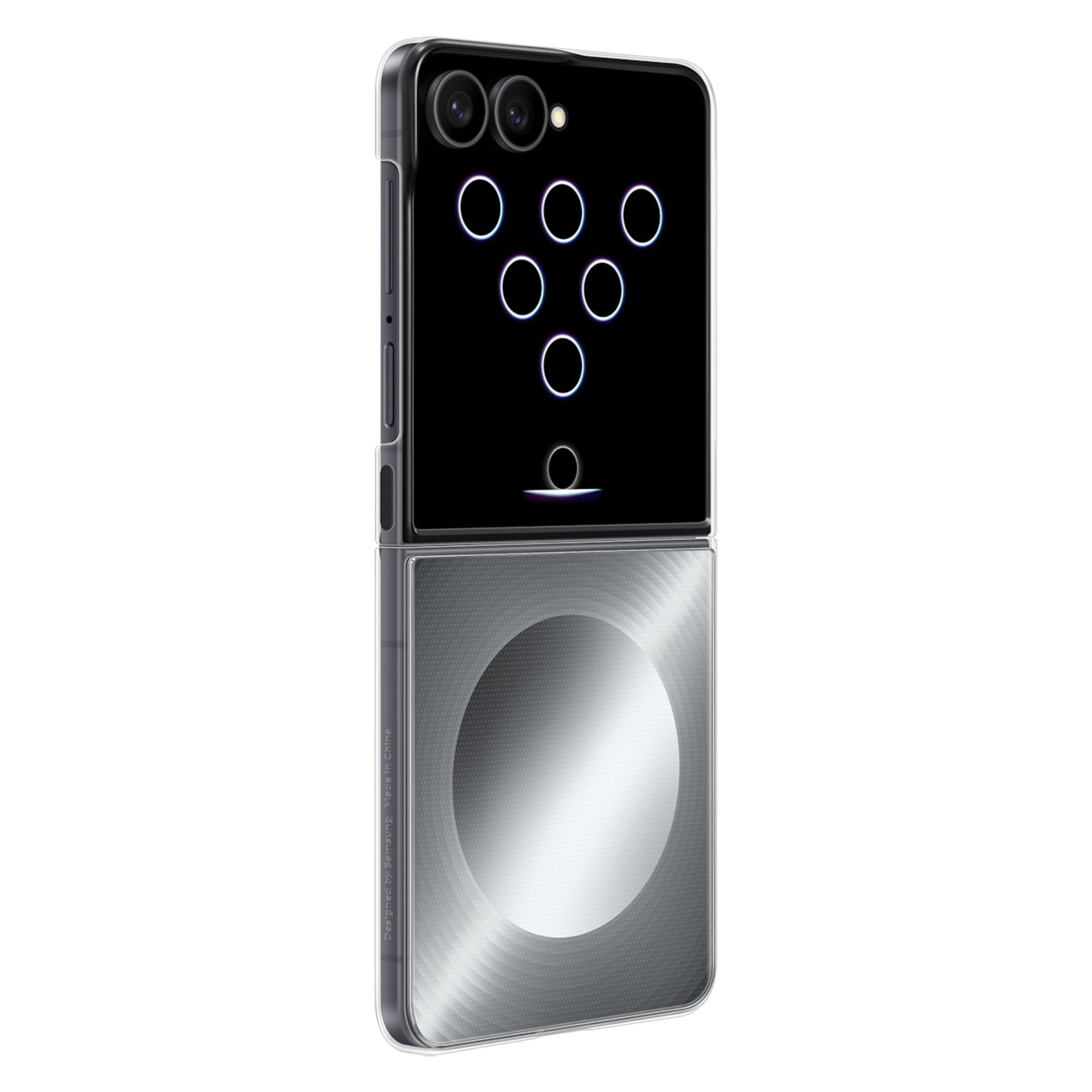 Samsung Flipsuit-etui til Samsung Galaxy Z Flip 8 med interaktivt LED-kort – grå