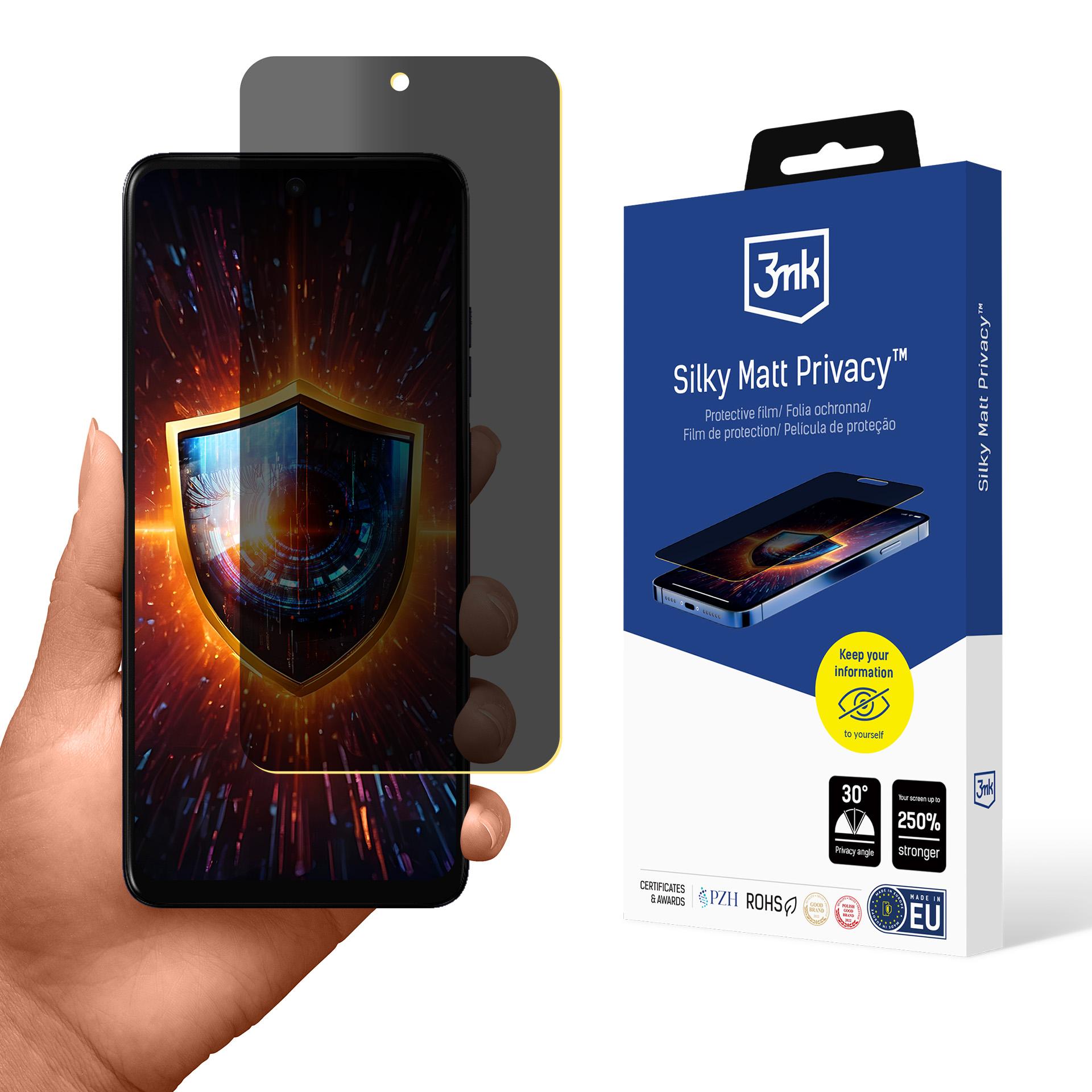 3mk Silky Matt Privacy™-skjermbeskyttelsesfilm til Motorola Moto E15