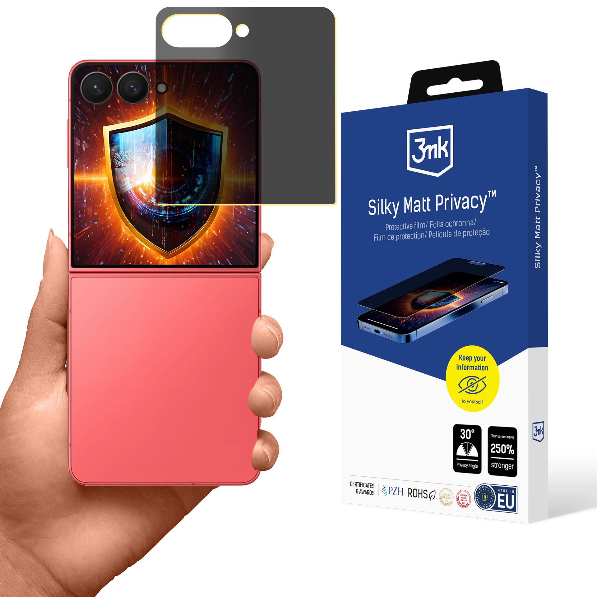 3mk Silky Matt Privacy™-skjermbeskyttelsesfilm til Samsung Galaxy Z Flip 7