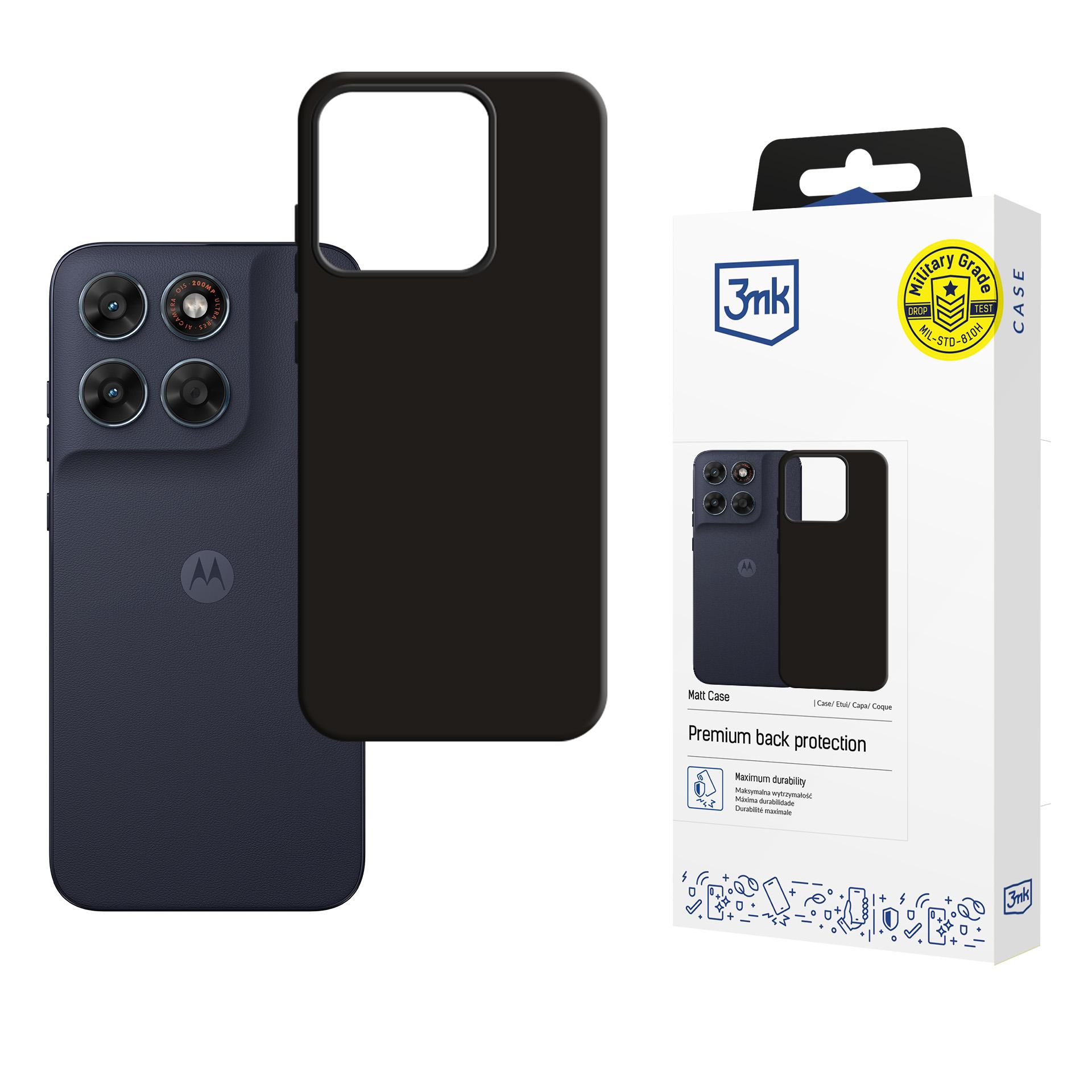 3mk matt deksel til Motorola Moto G87 – svart