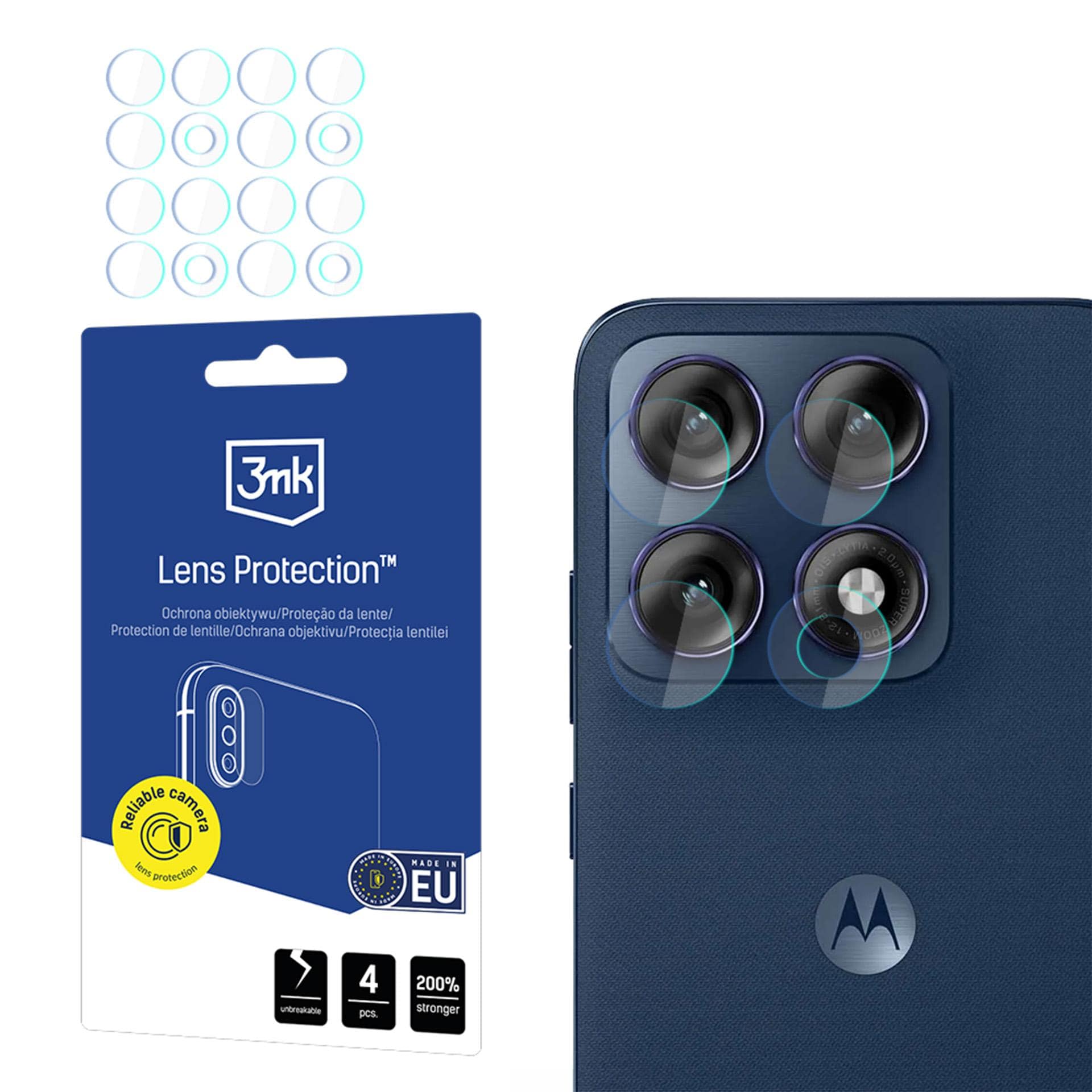 3mk hybridglass til beskyttelse av kameralinsen på Motorola Edge 70 Pro