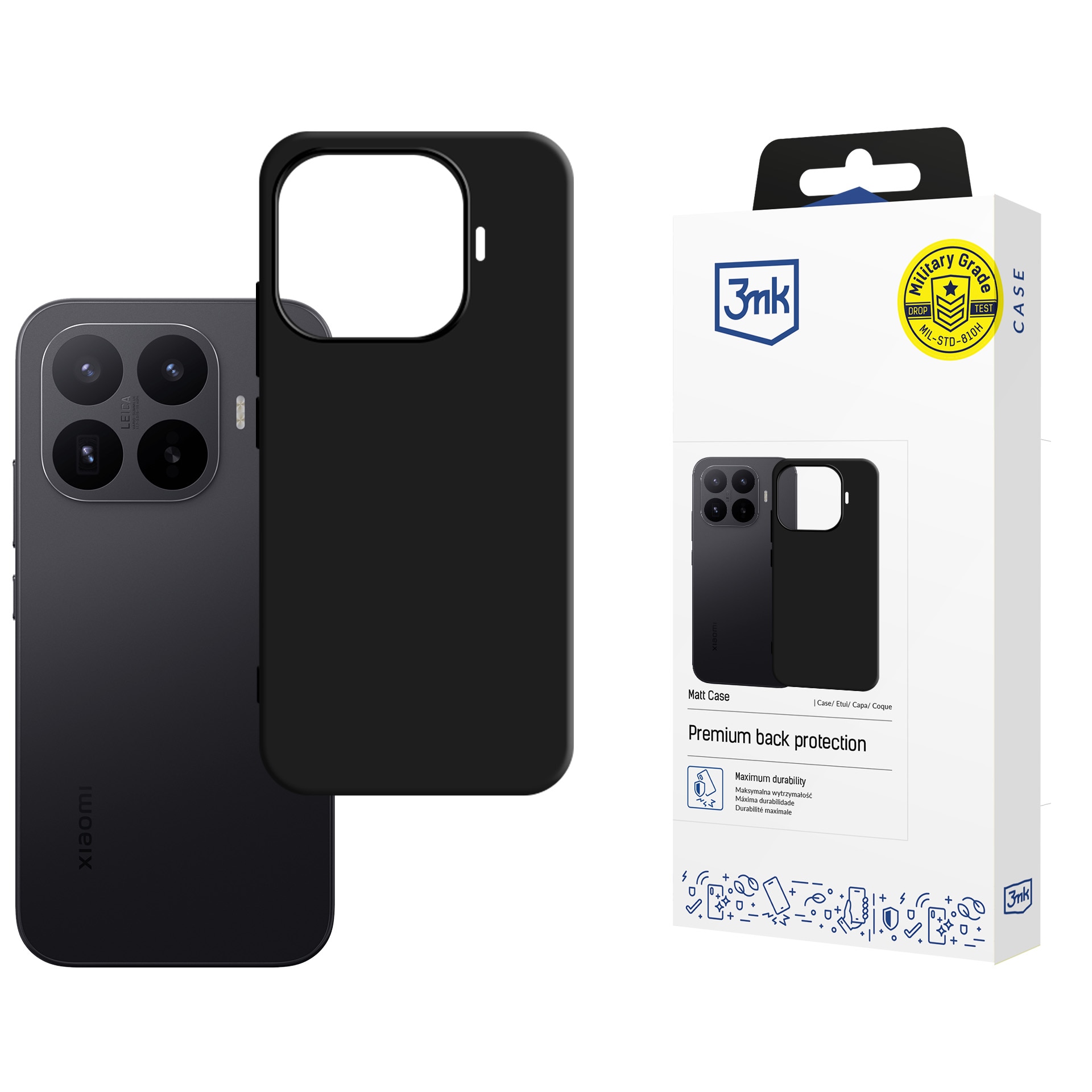 3mk matt deksel til Xiaomi 17T – svart