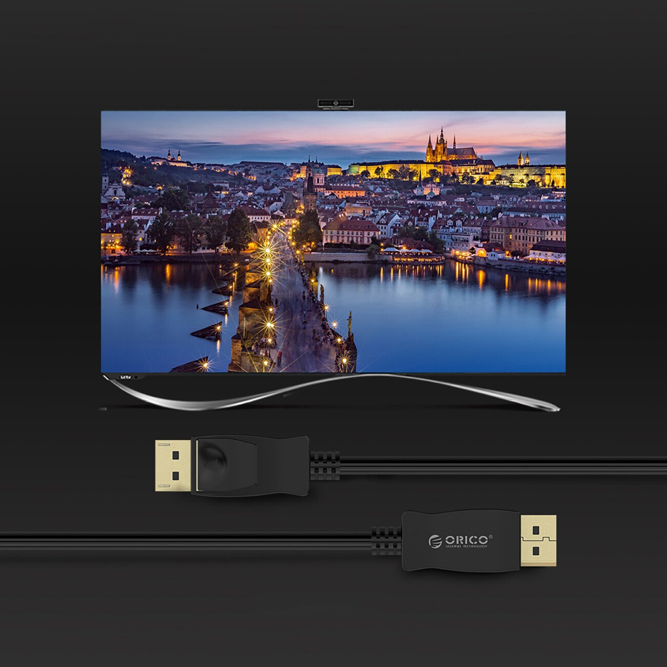 Orico XD-DTD DisplayPort til DVI 4K-kabel, 3 m – svart