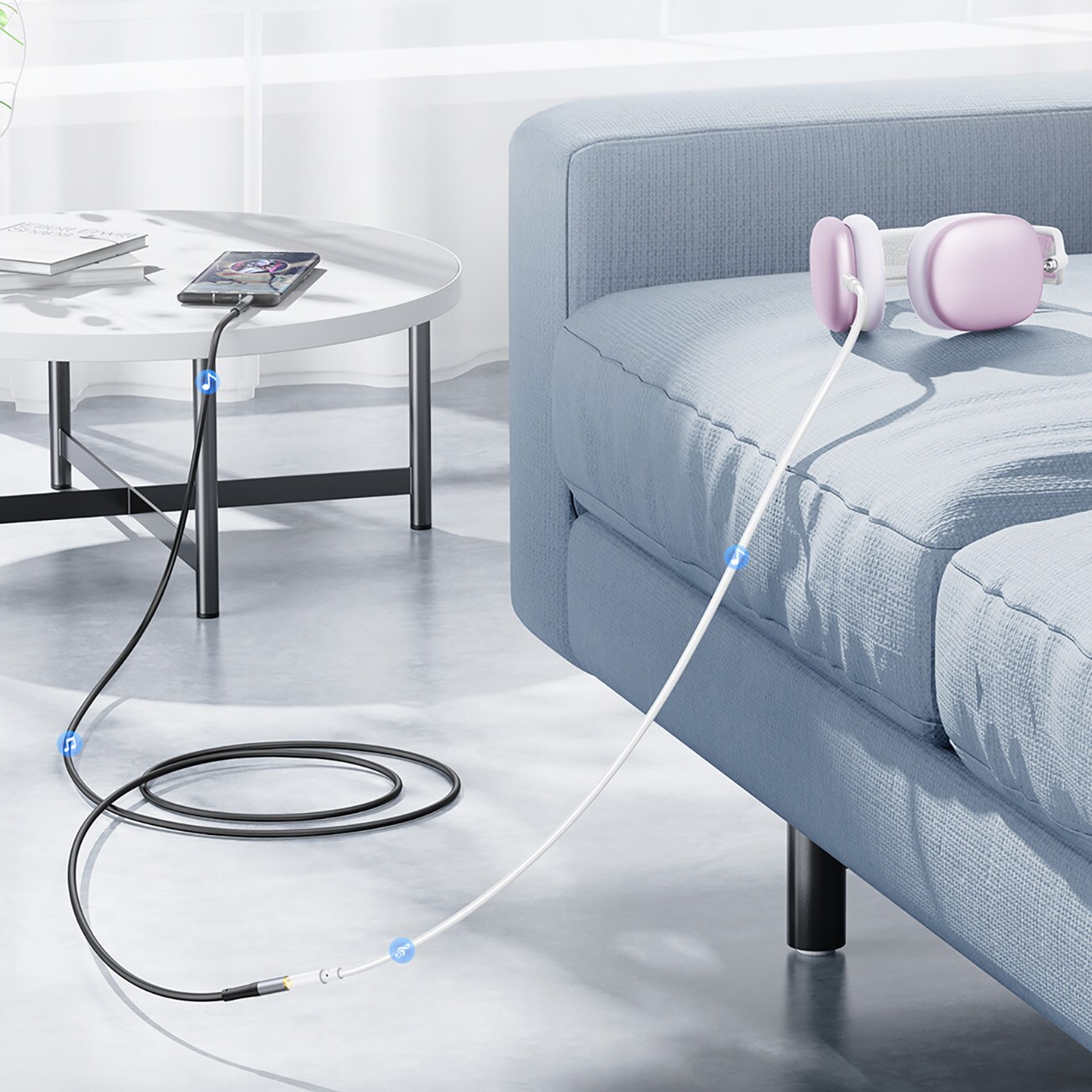 Orico AXF-50 3,5 mm mini-jack-lydkabel (hann til hunn), 5 m – svart