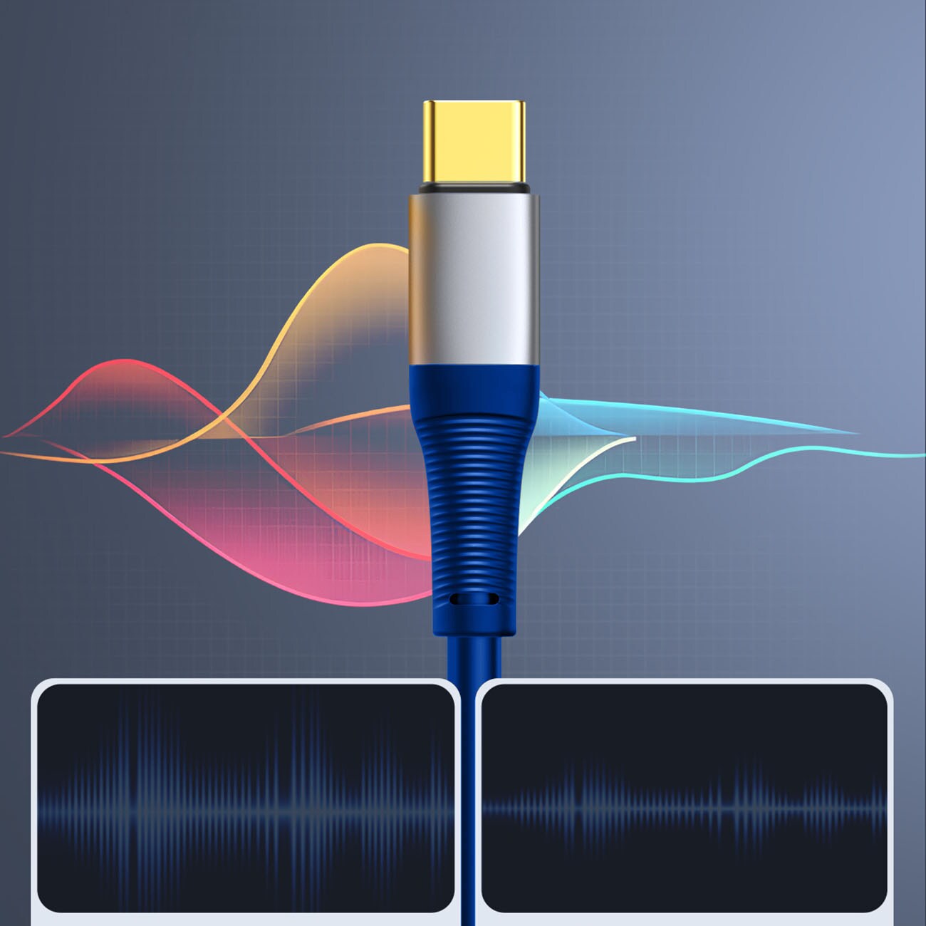 Orico AXC-02 USB-C til 3,5 mm jack-lydkabel, 20 cm – blå