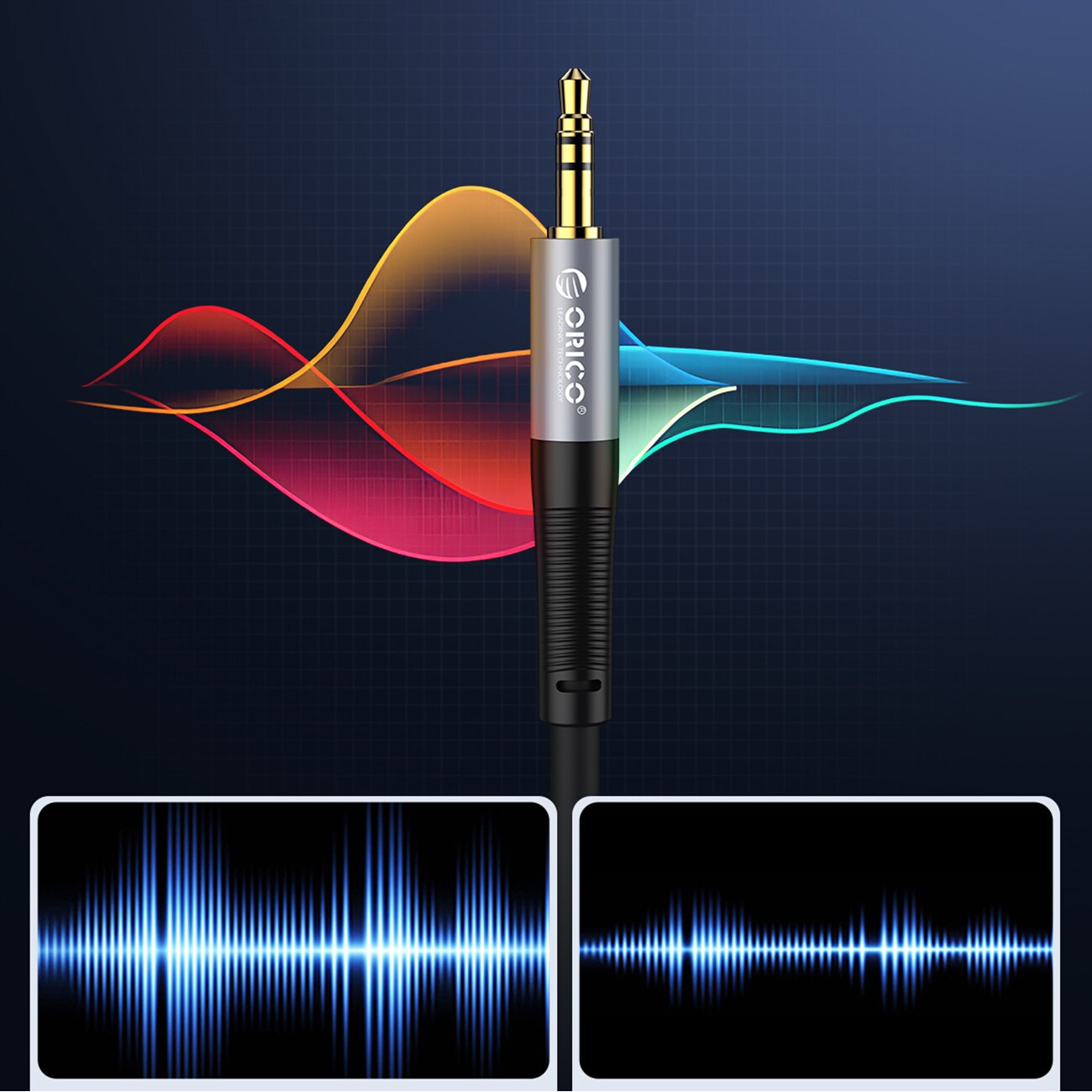 Orico AXRF lydkabel, 3,5 mm minijack til 2x RCA-hunnkontakt, 5 m – svart