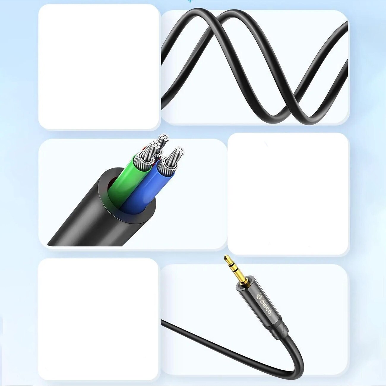 Orico AXKF lydkabel, 3,5 mm minijack til XLR-hunnkontakt, 5 m – svart