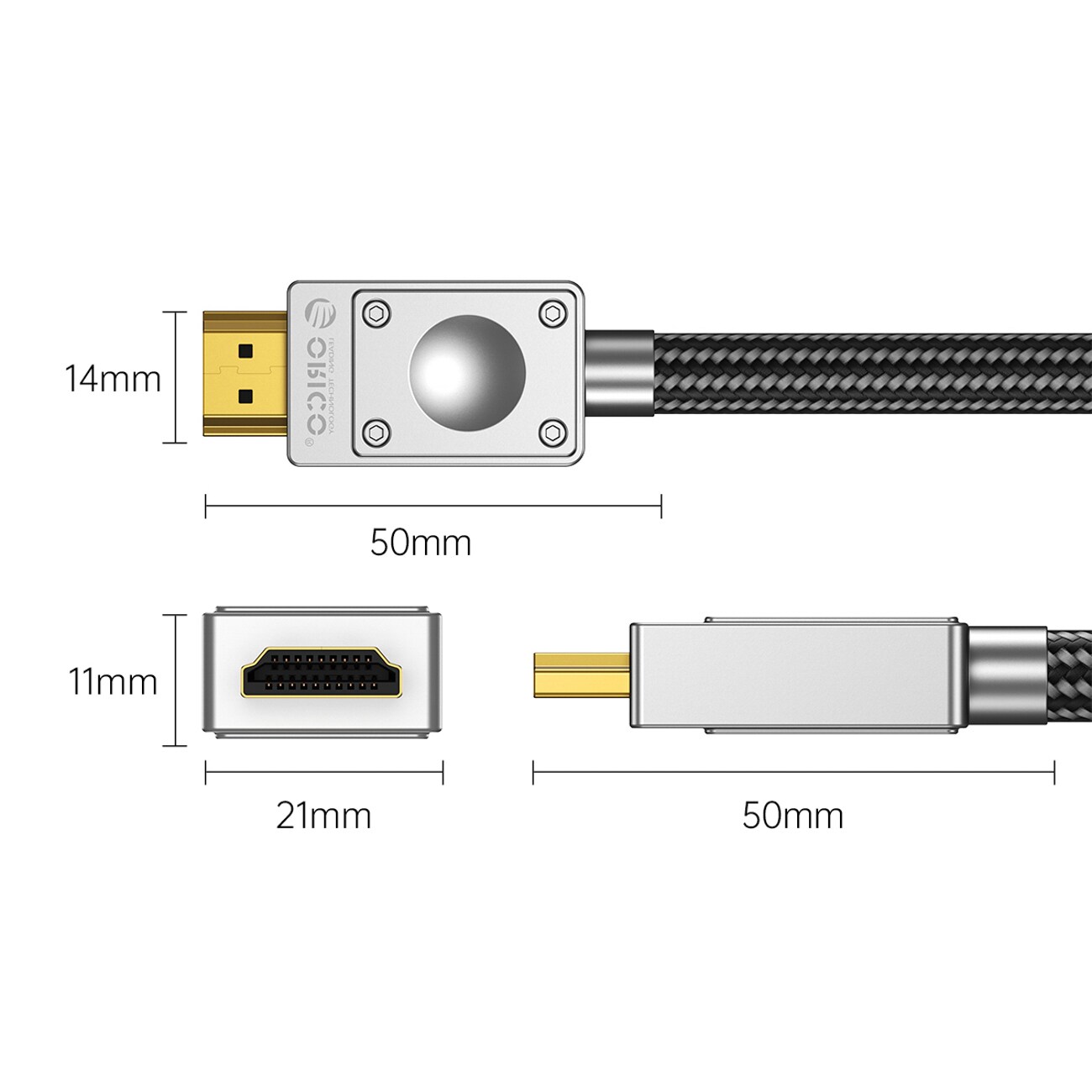 Orico H4BY HDMI 2.0-kabel 0,5 m – svart