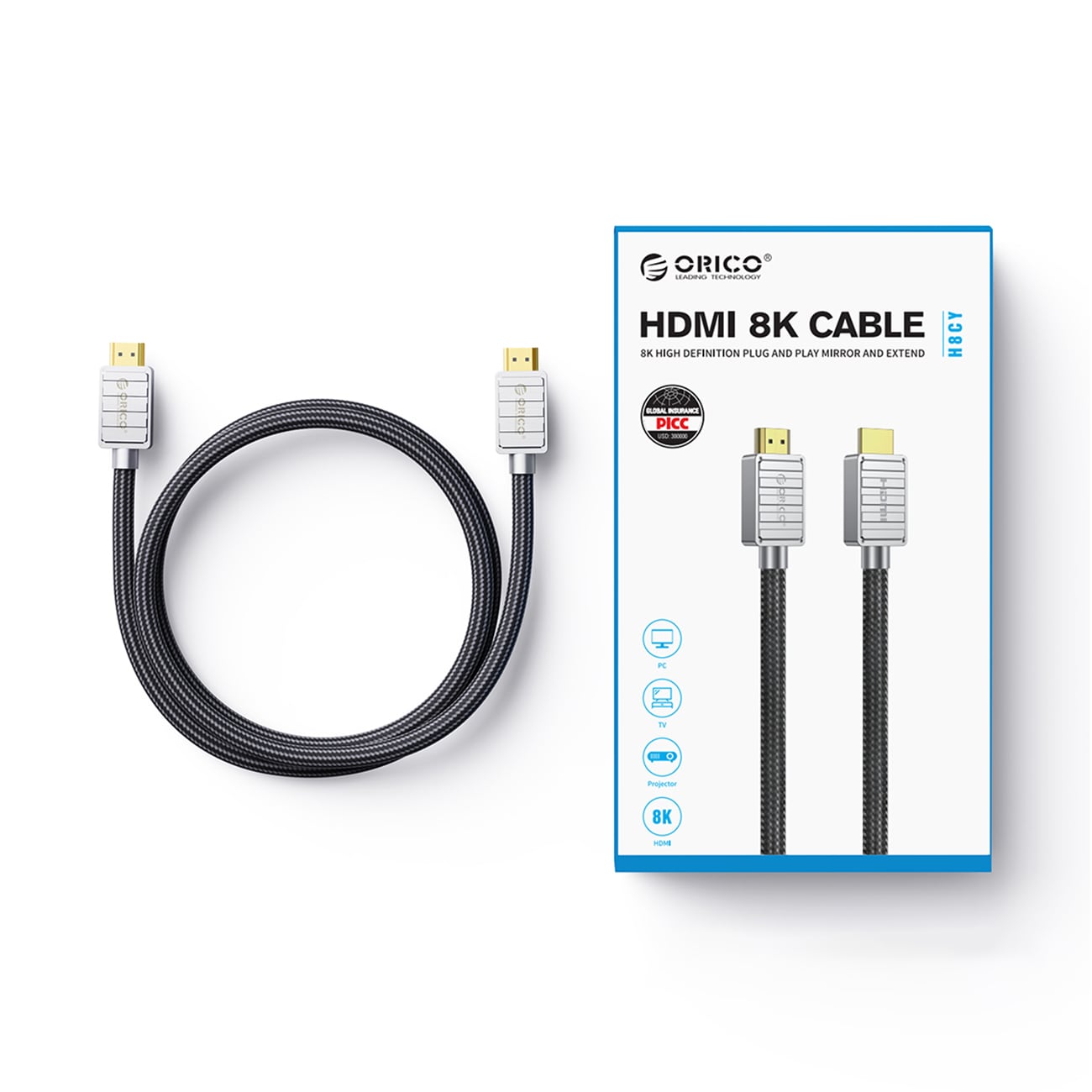 Orico H4CY HDMI 2.0 4K HDMI-kabel 3 m – svart