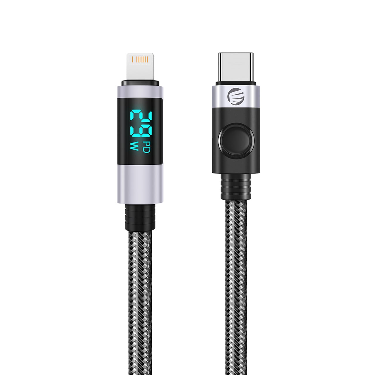 Orico LDC2L USB-C til Lightning PD-kabel 29 W med LED-display, 480 Mbps, 1,5 m – svart