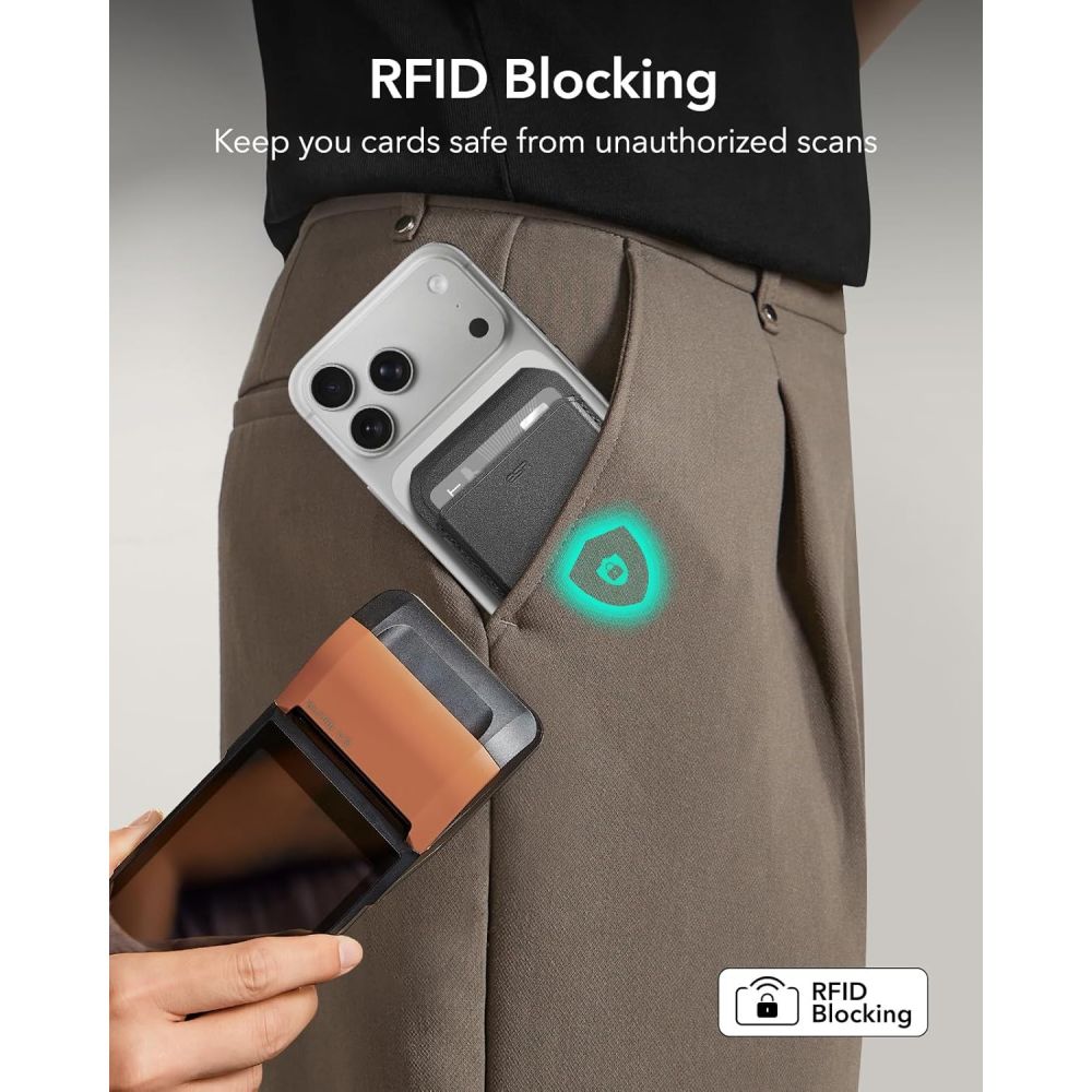 ESR Classic RFID-lommebokstativ med magnet og MagSafe – svart