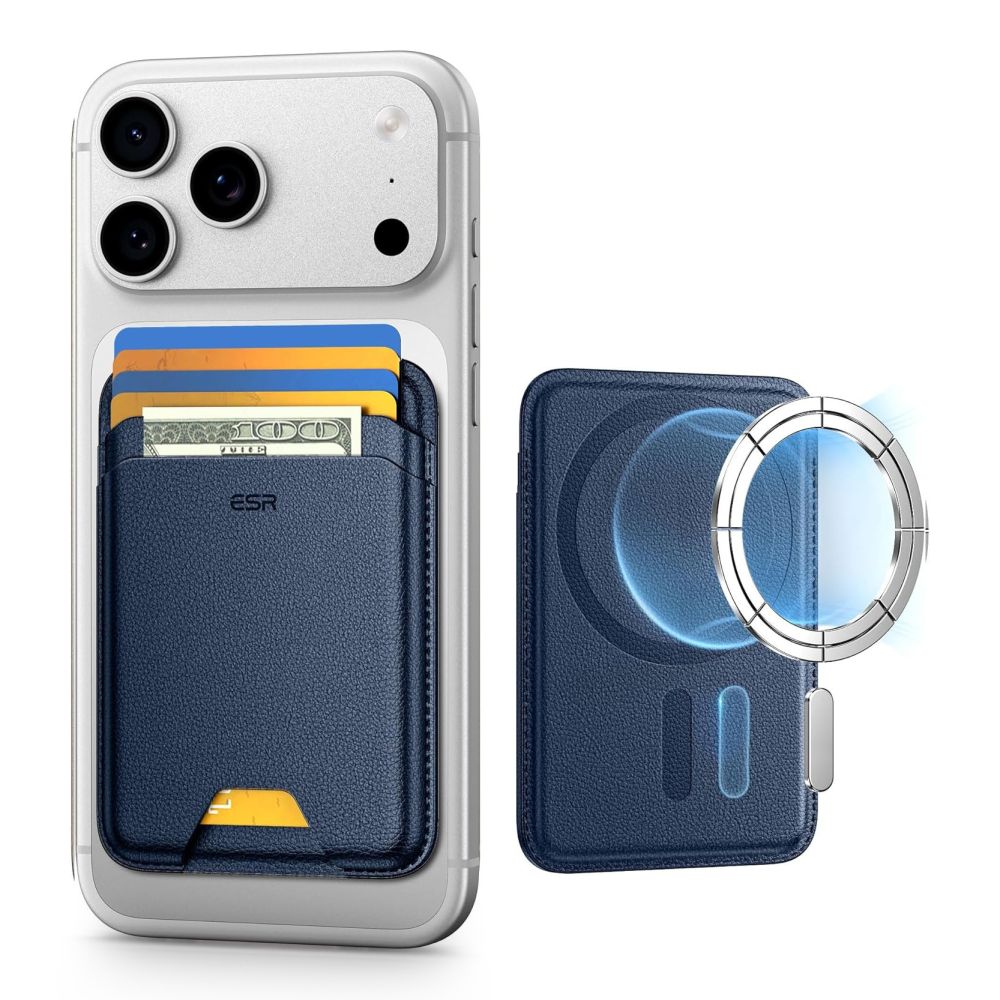 ESR Classic RFID-lommebok med magnet og MagSafe for mobiltelefon – marineblå