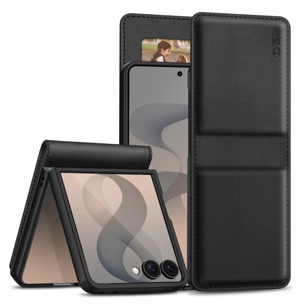Tech-Protect lommeboketui til Samsung Galaxy Z Flip 8 – svart