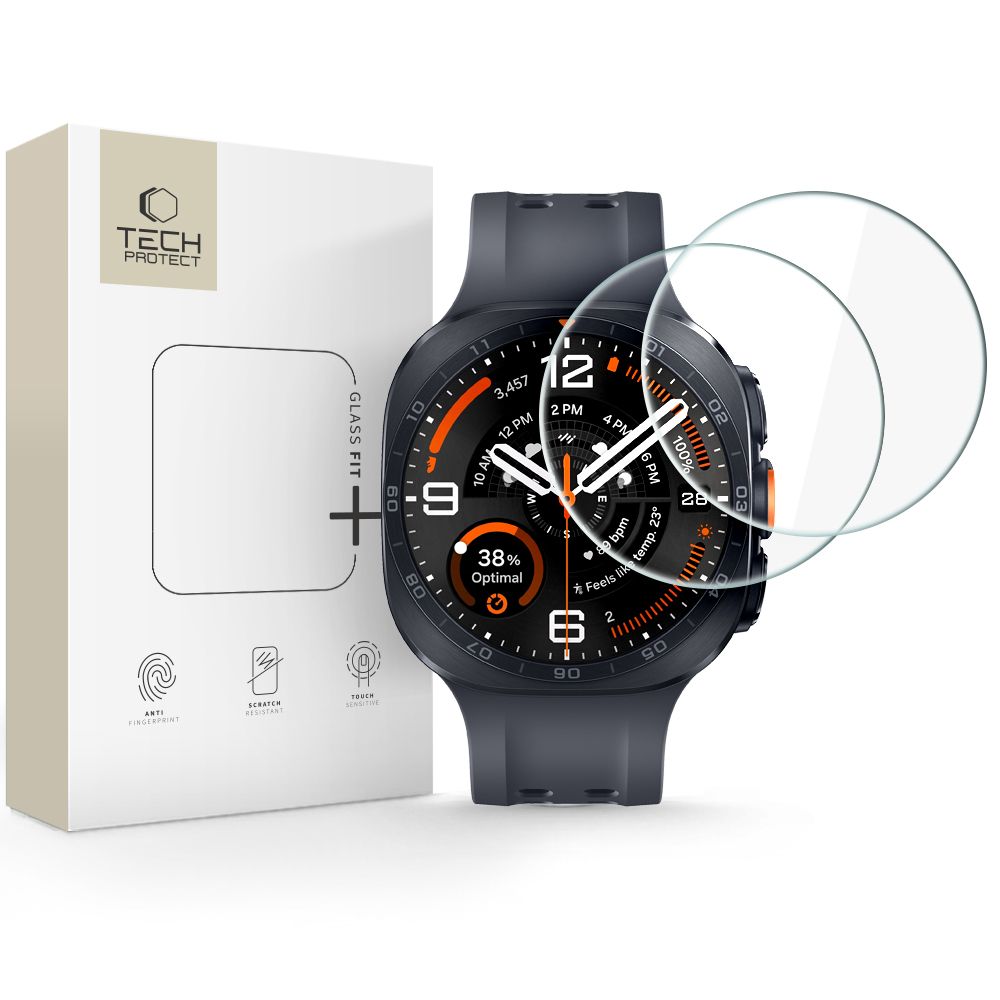 Tech-Protect Glass Fit+ 2-pakning med herdet glass til Samsung Galaxy Watch Ultra 2 2026 47 mm