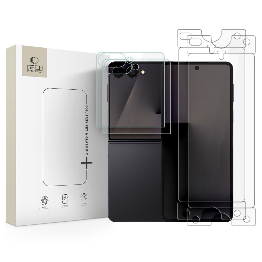 Tech-Protect Glass Fit+ 2-pak herdet glass + Hydro Flex+ 2-pak hydrogel til Galaxy Z Flip 7/8