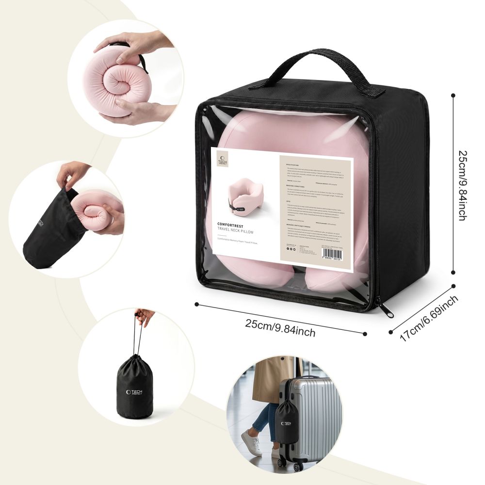 Tech-Protect ComfortRest reisepute – rosa