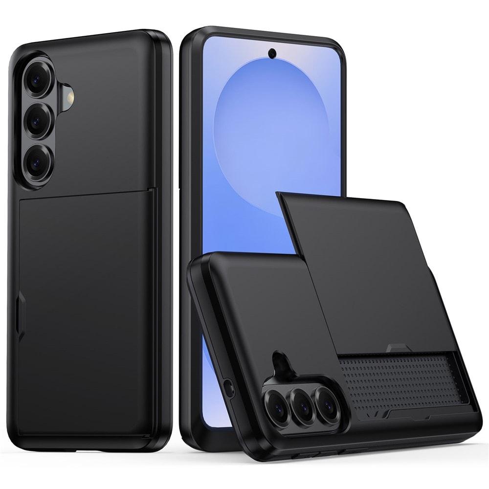 AMORUS Samsung Galaxy A37 5G-etui med uttrekkbar kortholder – svart