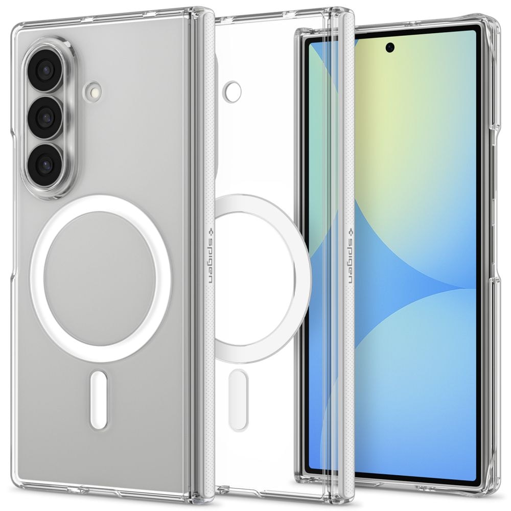 Spigen AirSkin Zero MagFit MagSafe-etui til Samsung Galaxy Z Fold 8 Ultra – gjennomsiktig og hvit