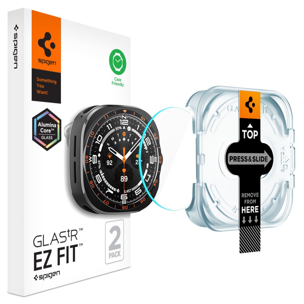 Spigen Glas.TR EZ Fit AC, 2-pakning med herdet glass til Samsung Galaxy Watch Ultra 47 mm
