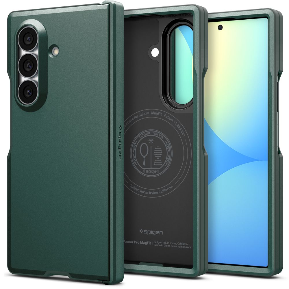 Spigen Tough Armor Pro MagFit MagSafe-etui til Samsung Galaxy Z Fold 8 Ultra – mørkegrønn