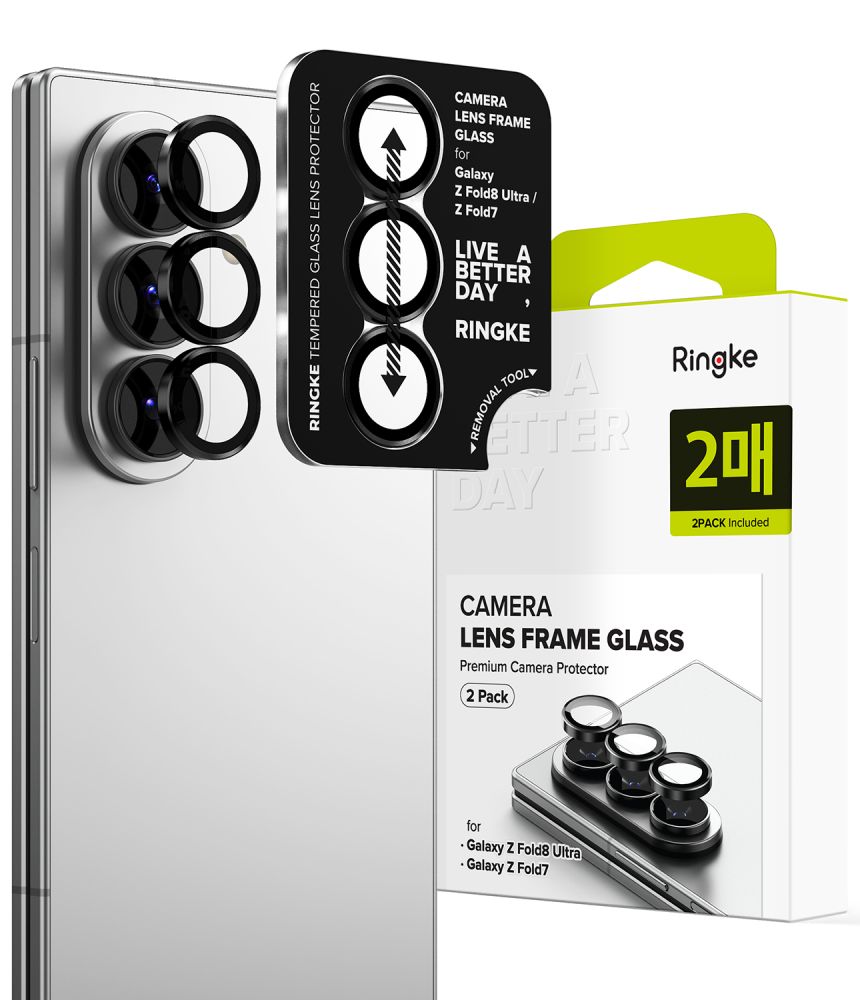 Ringke kamerarammebeskyttelse, 2-pakning, til Samsung Galaxy Z Fold 7/8 Ultra – svart