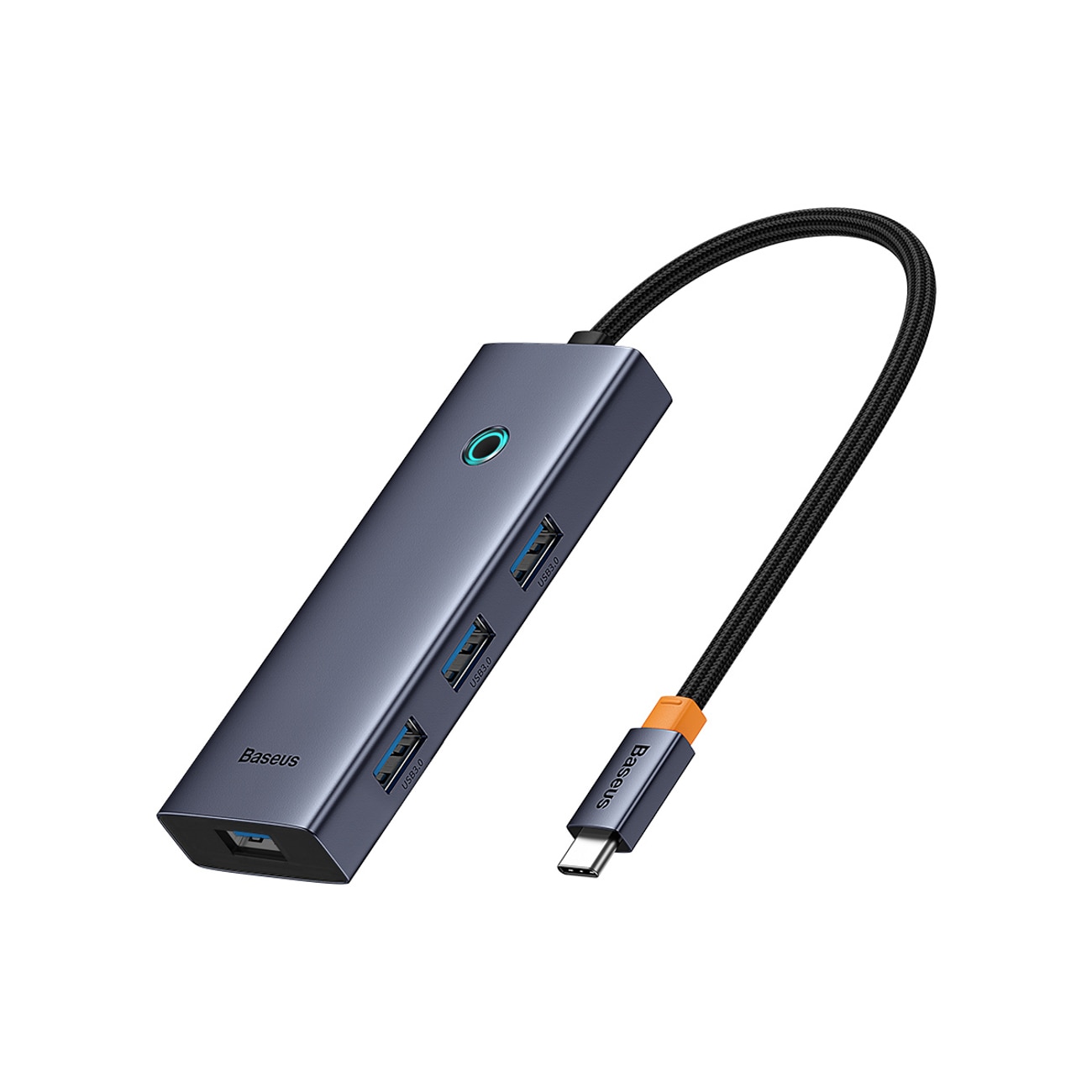 Baseus UltraJoy-serien 5-i-1 USB-C/HDMI 4K med 4 USB-A 3.0-porter – grå