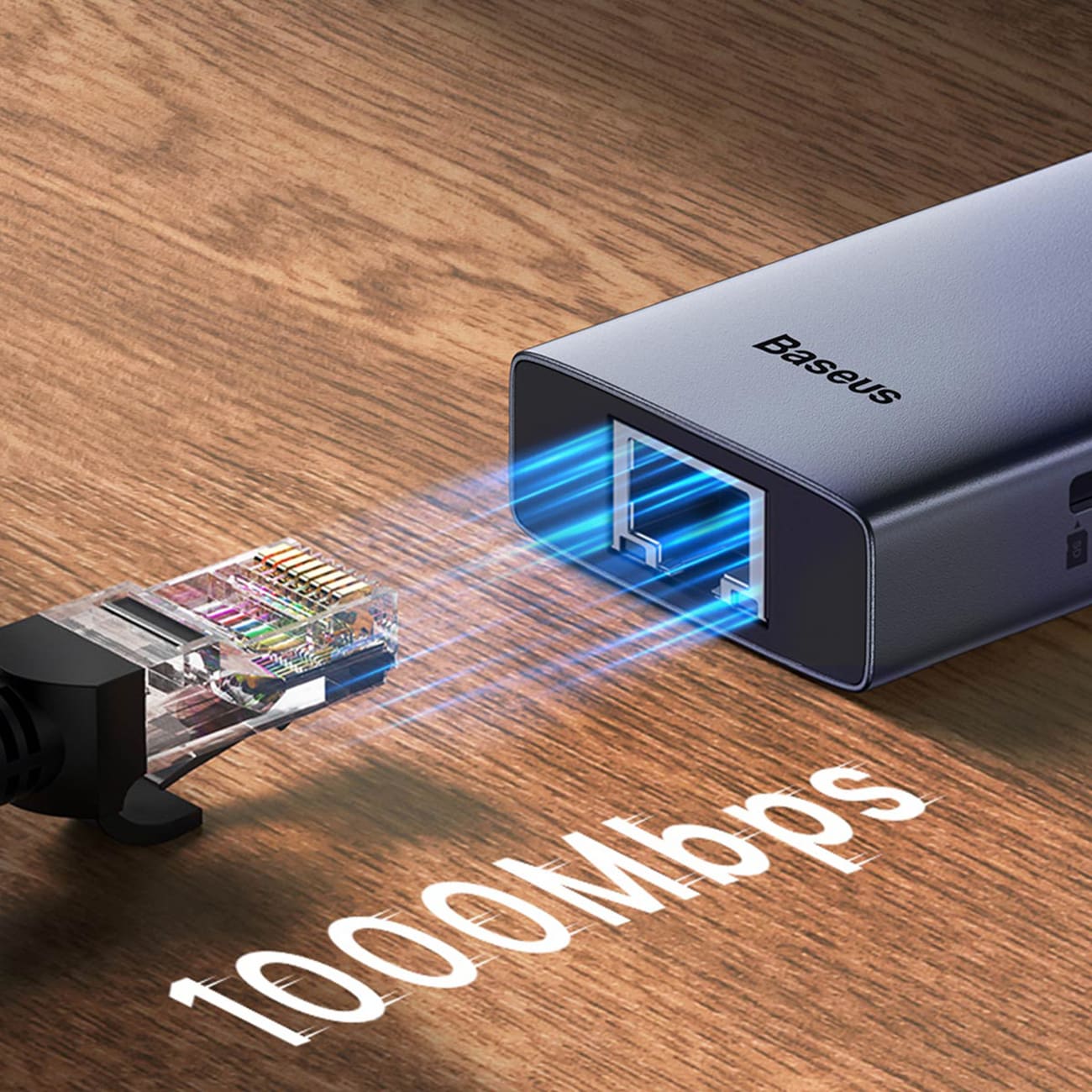 Baseus UltraJoy-serien 5-i-1 USB-C/HDMI 4K med 4 USB-A 3.0-porter – grå