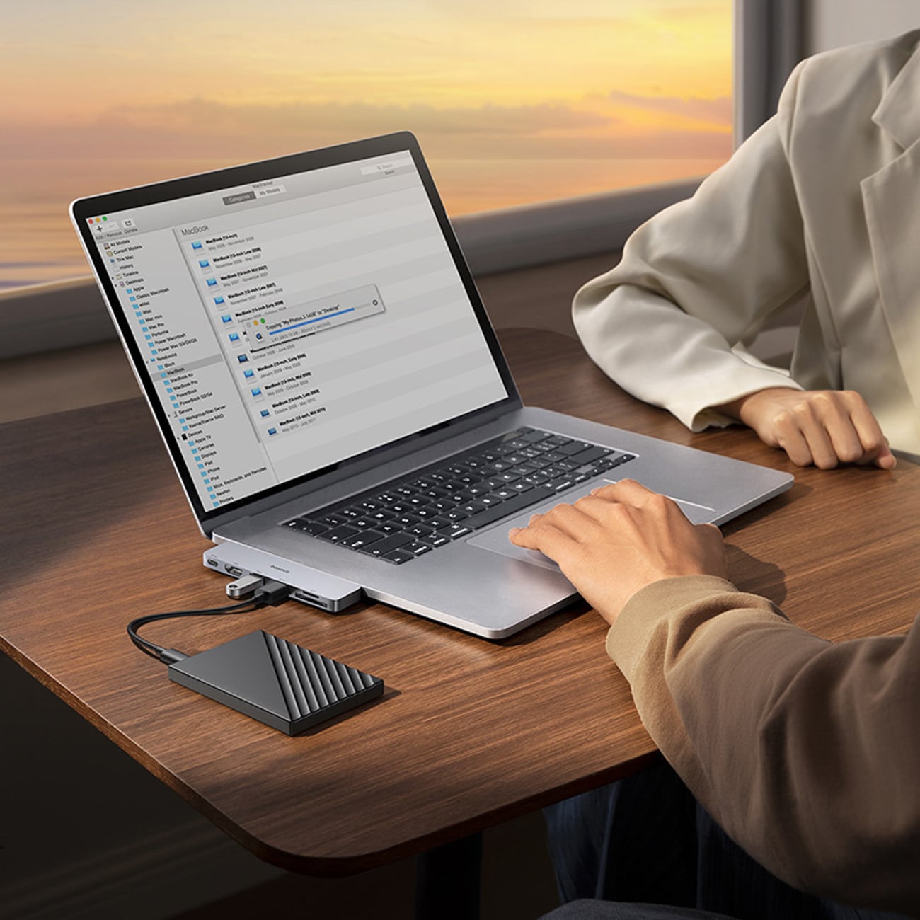 Baseus UltraJoy-serien 6-i-1 USB-C hub 40 Gb/s USB 3.0 HDMI 4K SD/microSD-kortleser – grå