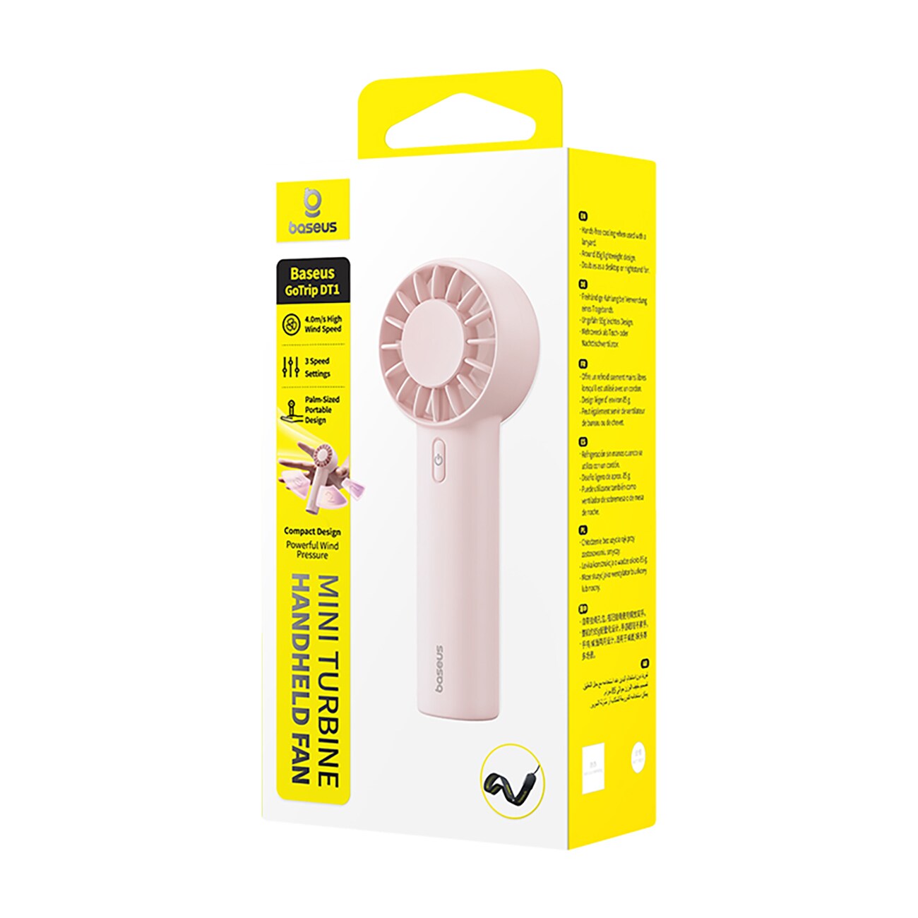 Baseus GoTrip DT1-vifte – rosa