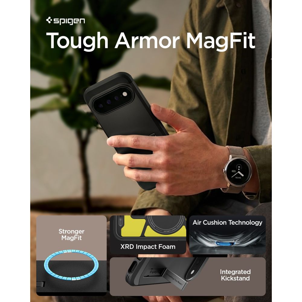 Spigen Tough Armor Mag MagSafe-etui til Google Pixel 11 Pro – svart