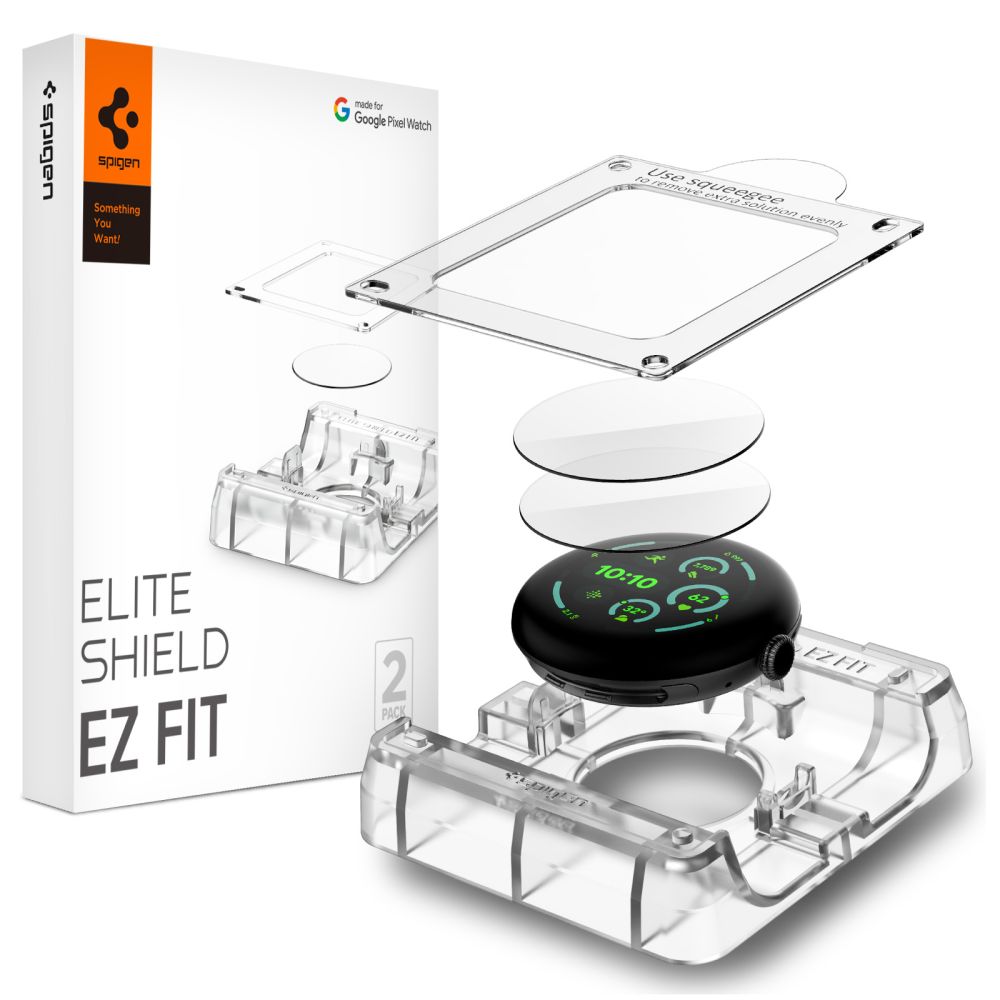 Spigen Elite Shield EZ Fit 2-pakning med hydrogel-beskyttelsesfilm til Google Pixel Watch 41 mm