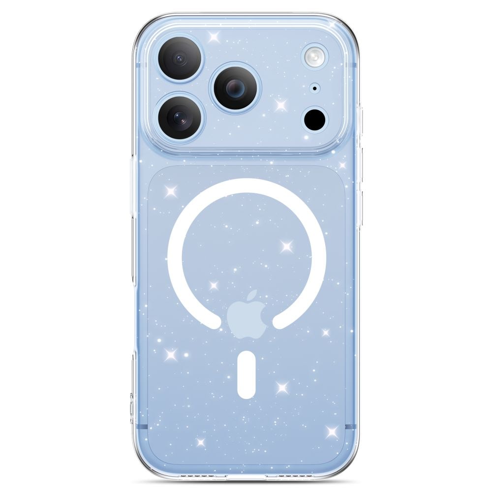 Tech-Protect FlexAir MagSafe-etui til iPhone 17 Pro / 18 Pro – gjennomsiktig med glitter